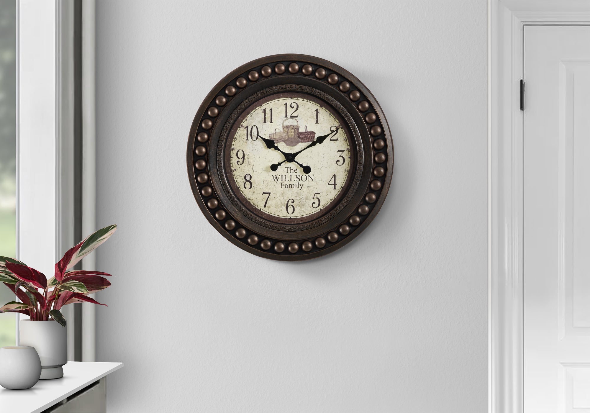 CLOCKS - 20"DIA / WALL CLOCK / ANTIQUE BROWN-Clocks-DECOROLALA