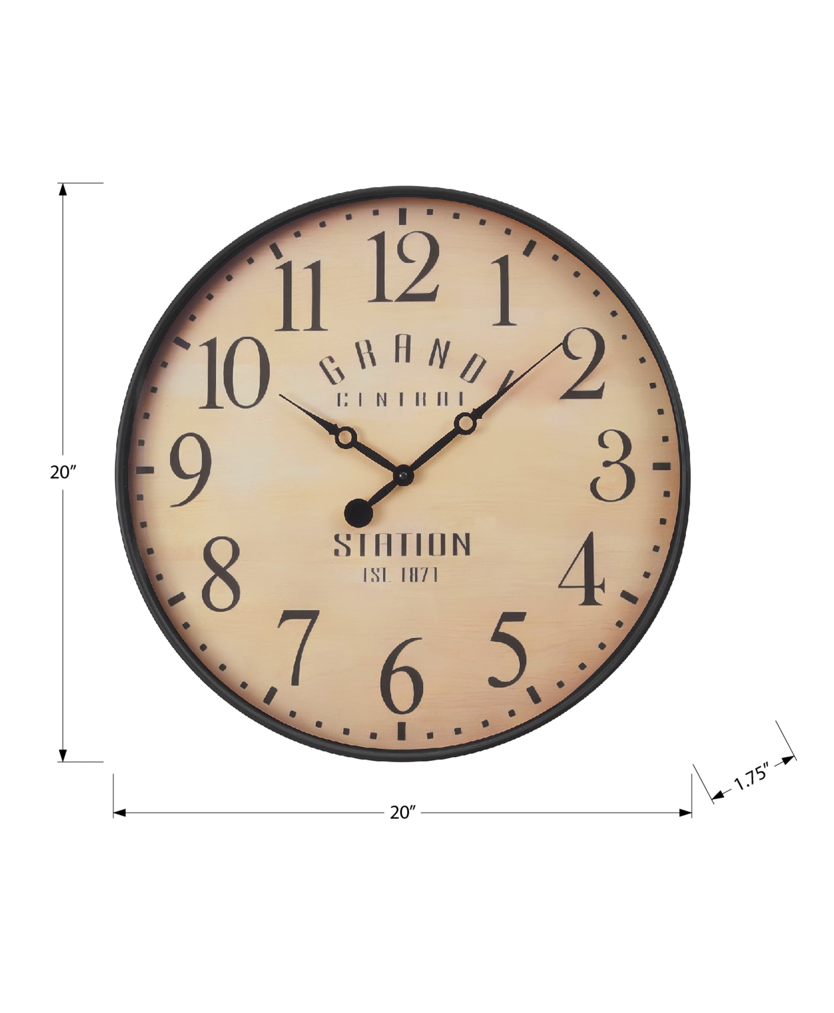 CLOCKS - 20"DIA / WALL CLOCK / ANTIQUE BROWN-Clocks-DECOROLALA