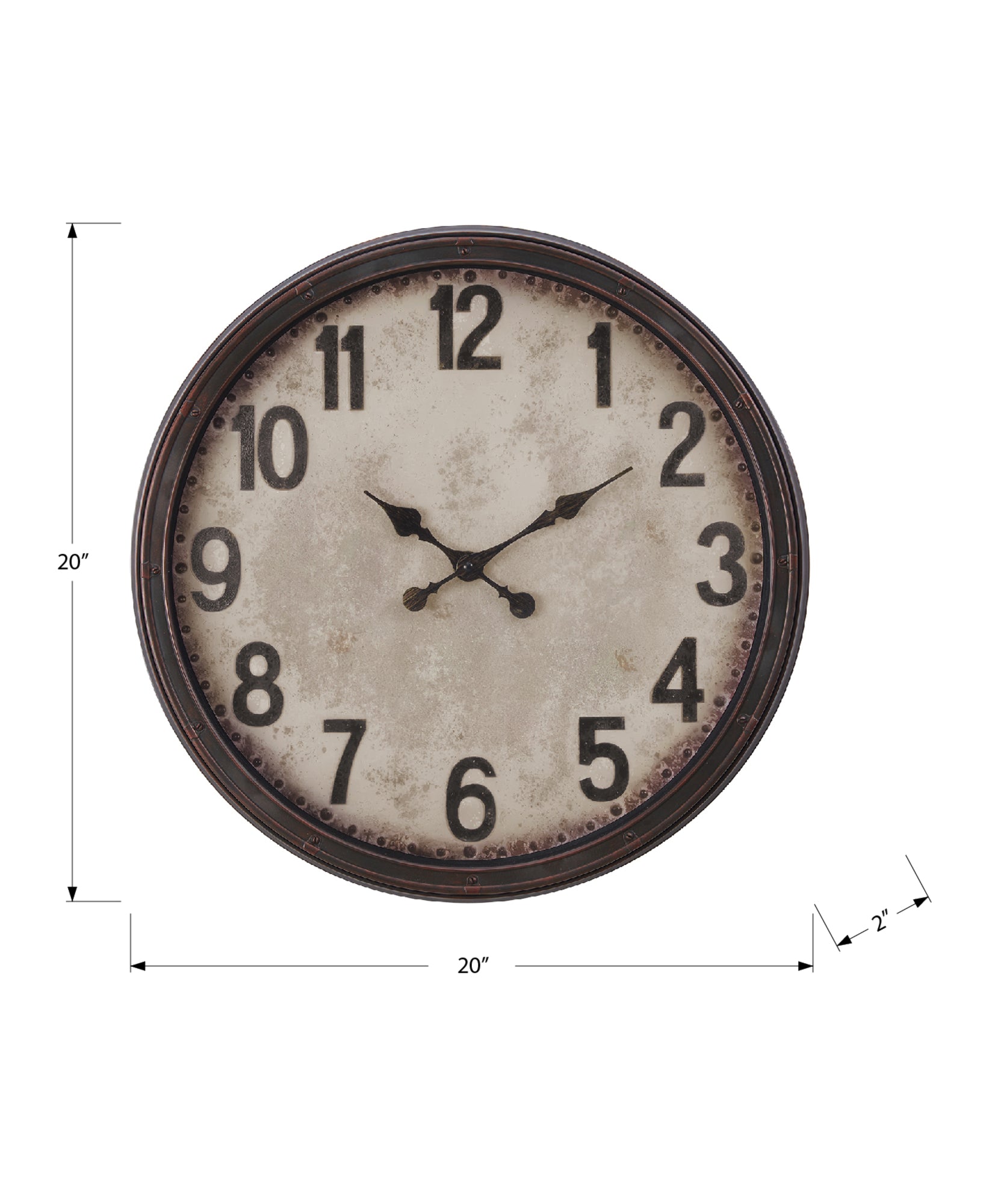 CLOCKS - 20"DIA / WALL CLOCK / ANTIQUE BROWN-Clocks-DECOROLALA