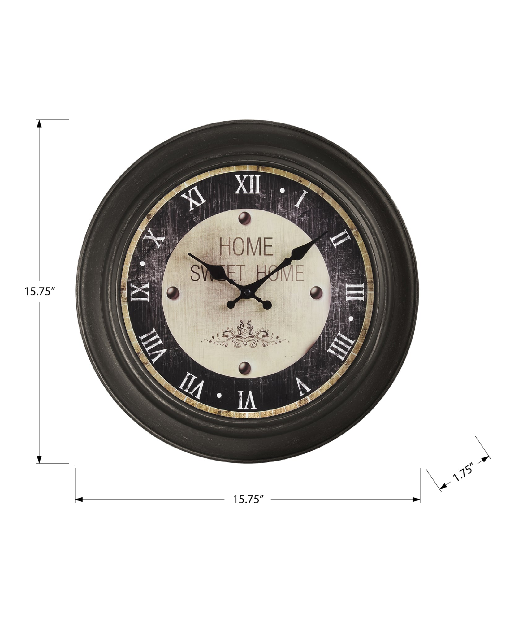 CLOCKS - 16"DIA / WALL CLOCK / ANTIQUE BROWN-Clocks-DECOROLALA