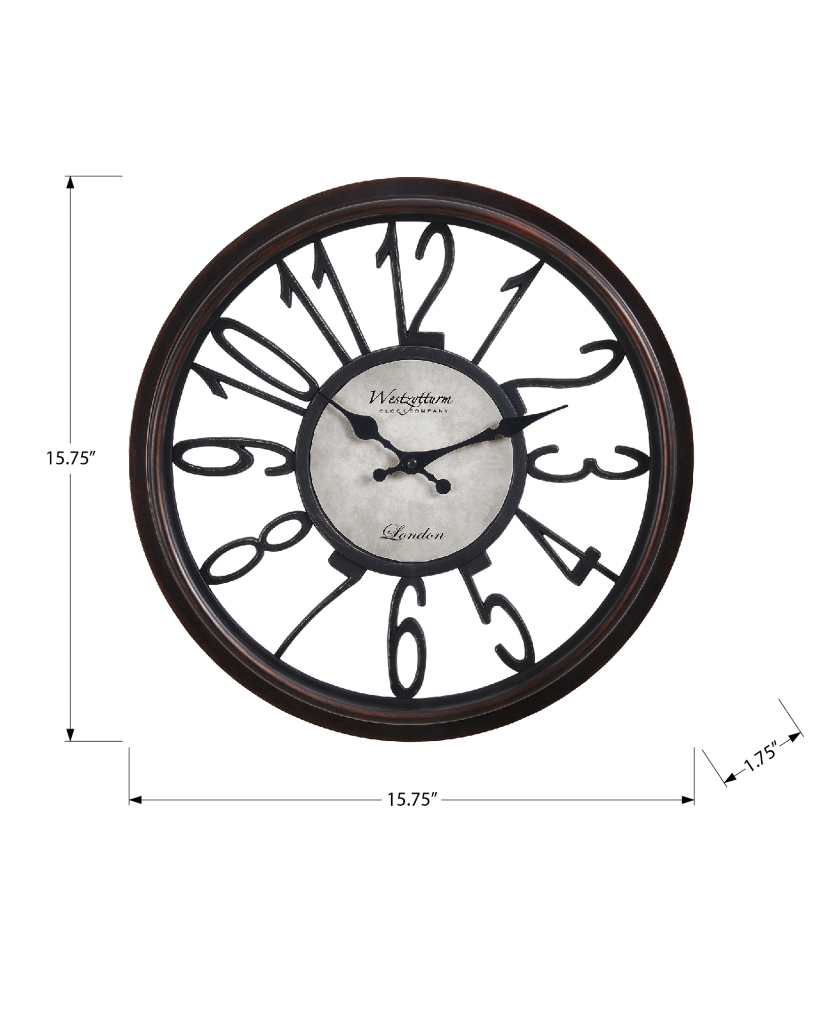 CLOCKS - 16"DIA / WALL CLOCK / ANTIQUE BROWN-Clocks-DECOROLALA