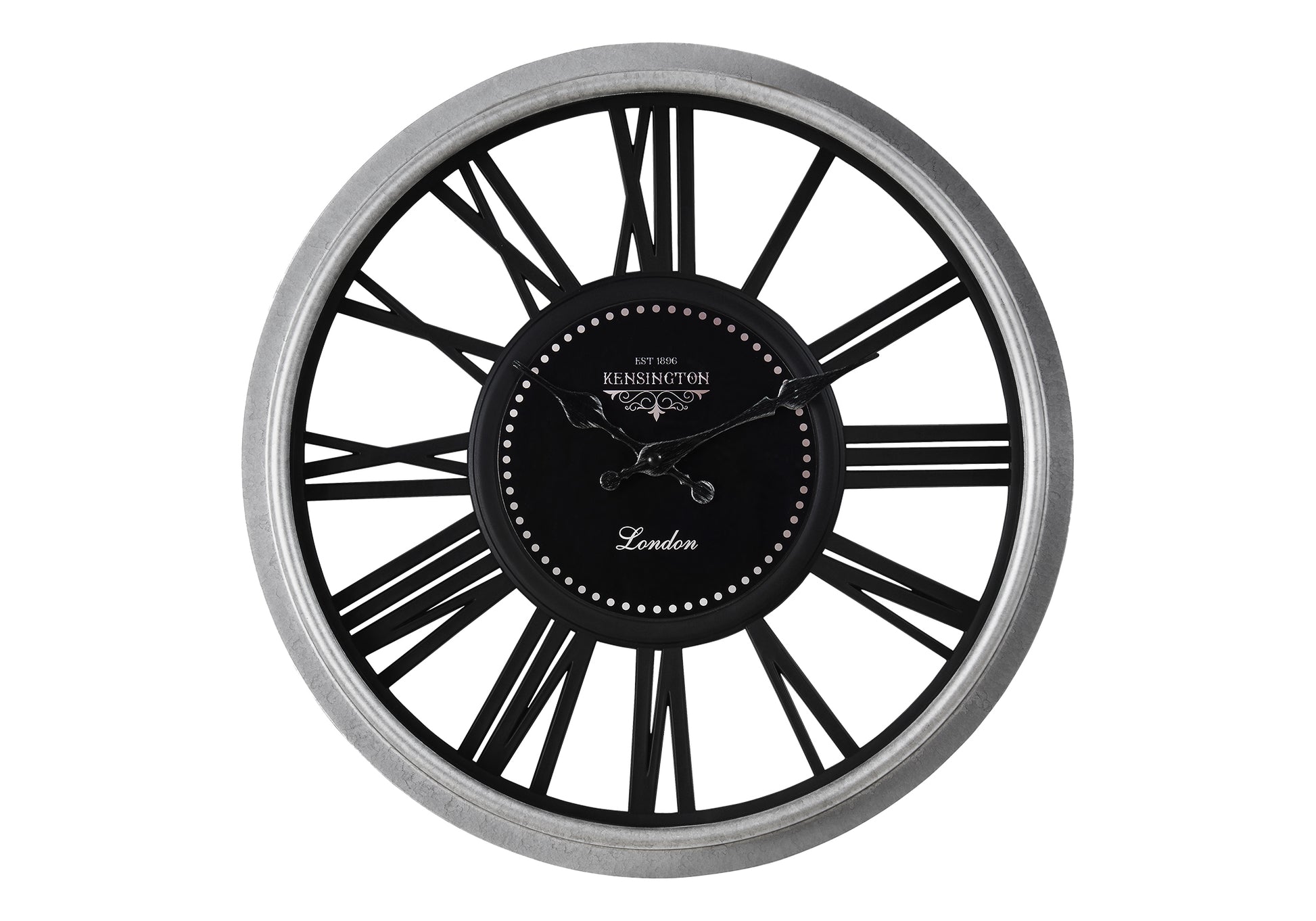 CLOCKS - 16"DIA / WALL CLOCK / BLACK / SILVER-Clocks-DECOROLALA