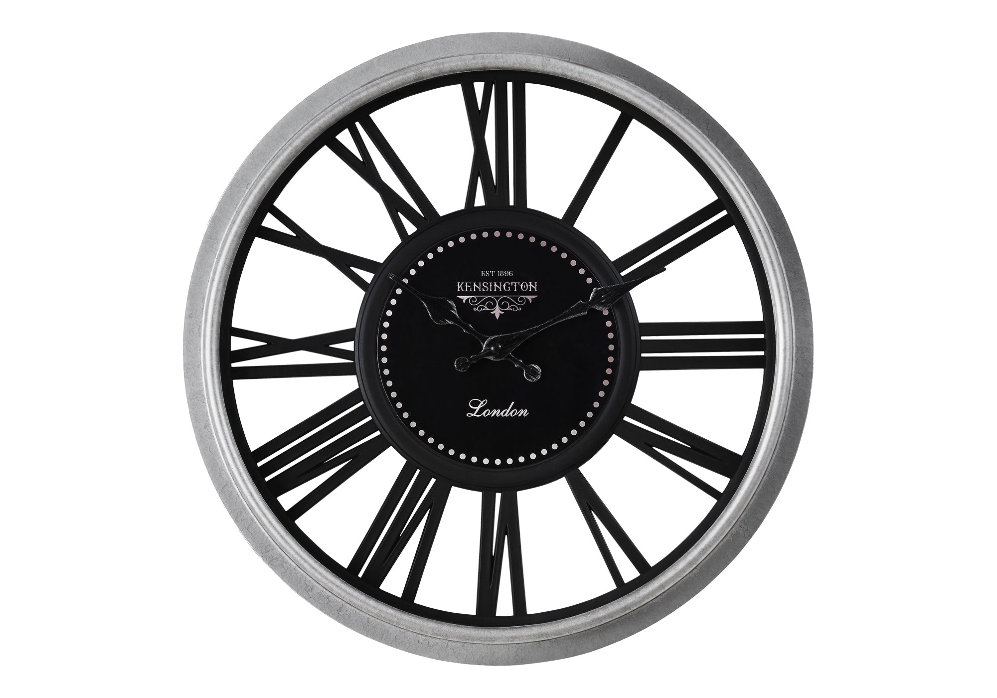 CLOCKS - 16"DIA / WALL CLOCK / BLACK / SILVER-Clocks-DECOROLALA