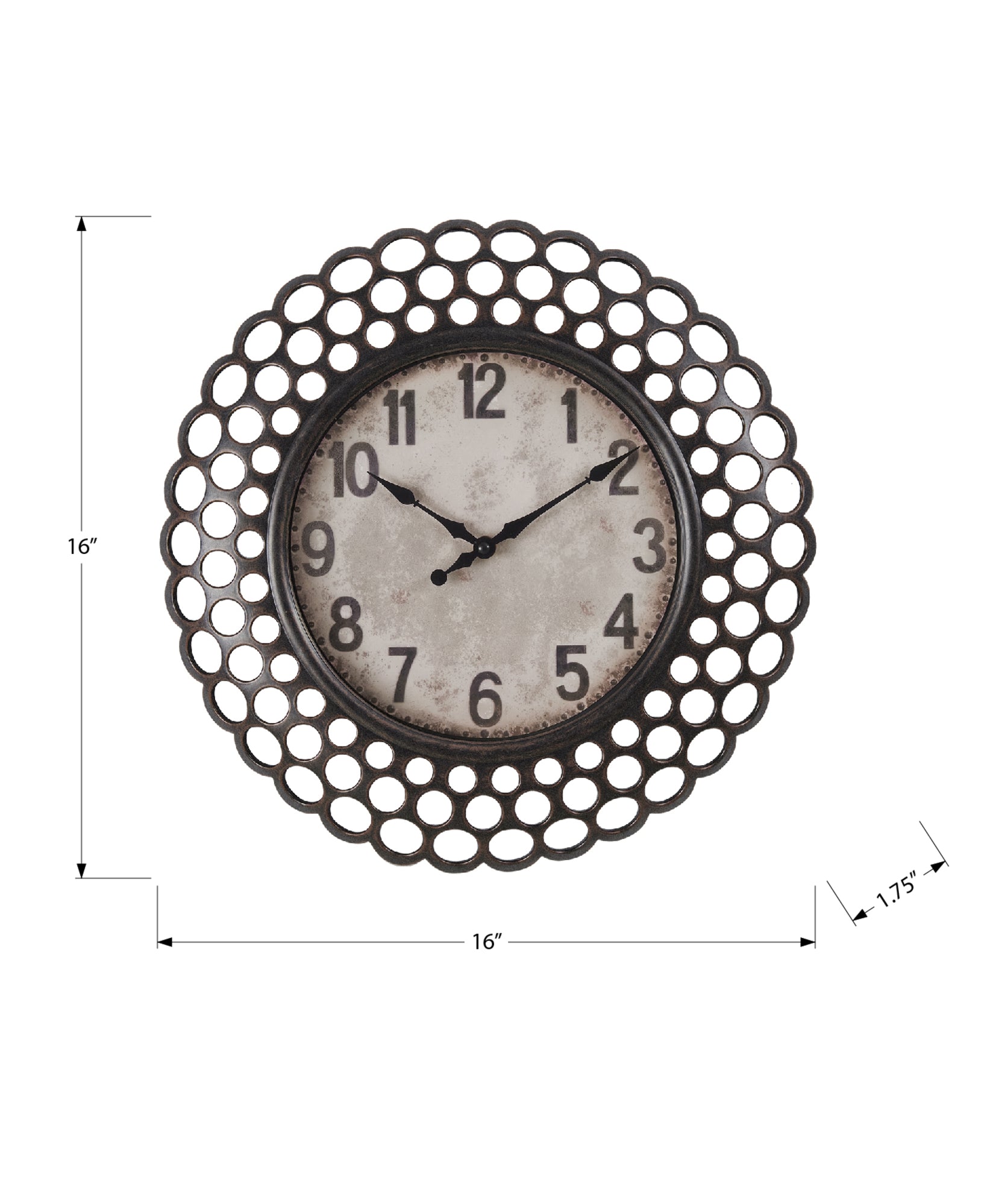 CLOCKS - 16"DIA / WALL CLOCK / DARK BROWN-Clocks-DECOROLALA