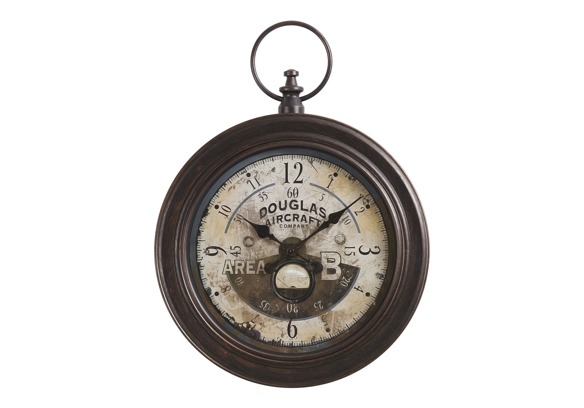 CLOCKS - 18"DIA / WALL CLOCK / ANTIQUE BROWN-Clocks-DECOROLALA