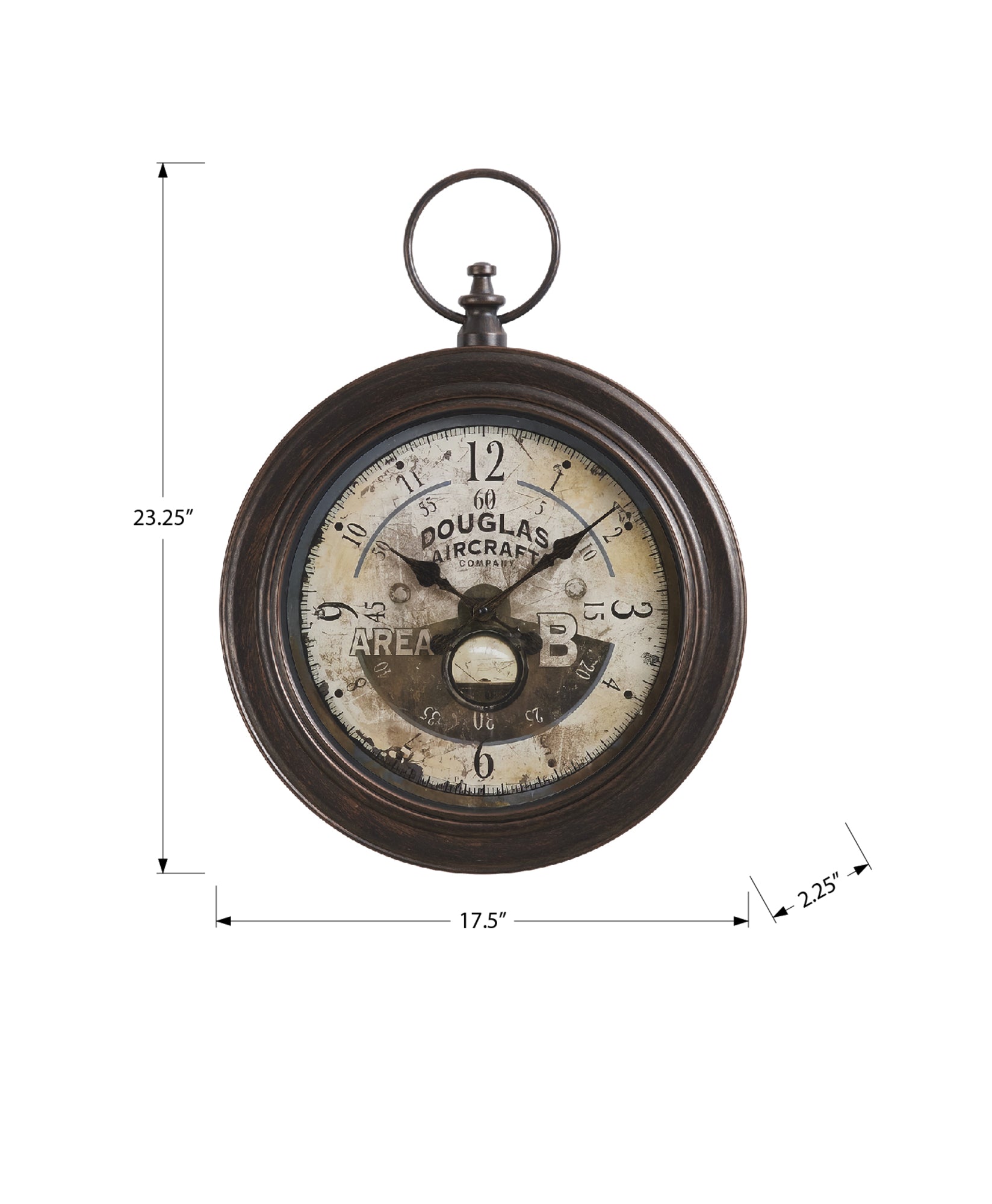 CLOCKS - 18"DIA / WALL CLOCK / ANTIQUE BROWN-Clocks-DECOROLALA