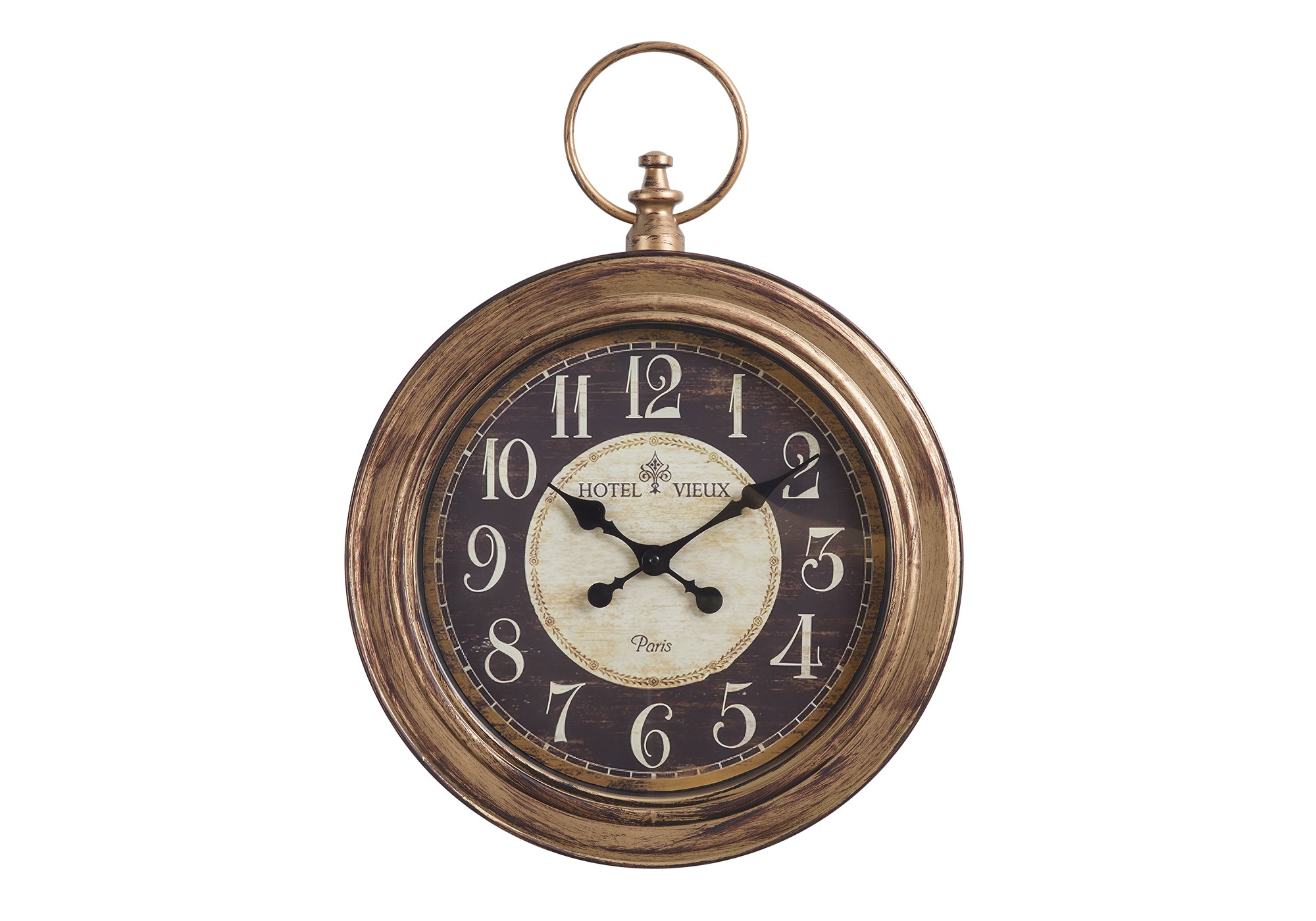 CLOCKS - 18"DIA / WALL CLOCK / ANTIQUE BROWN-Clocks-DECOROLALA