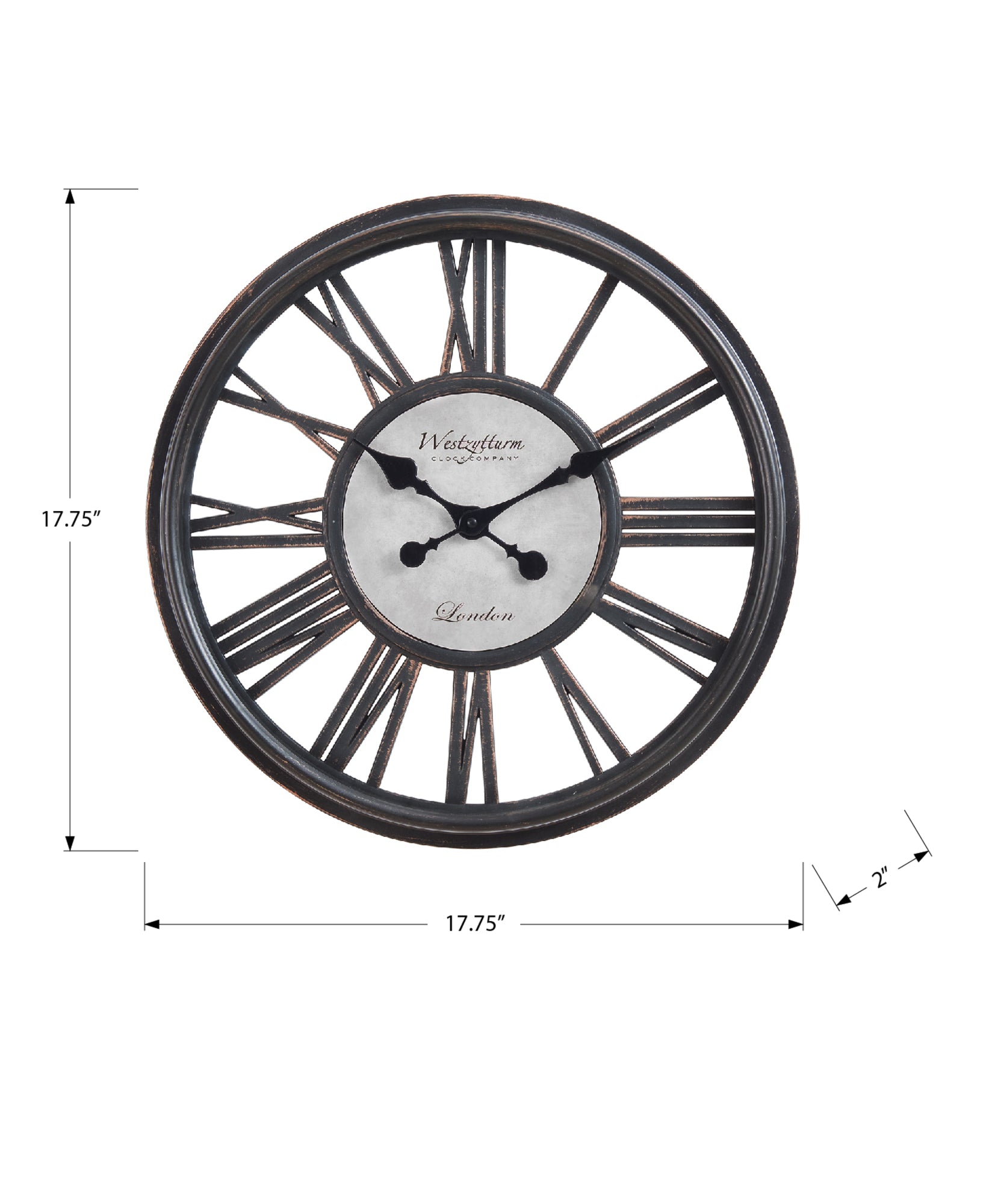 CLOCKS - 18"DIA / WALL CLOCK / ANTIQUE BLACK-Clocks-DECOROLALA