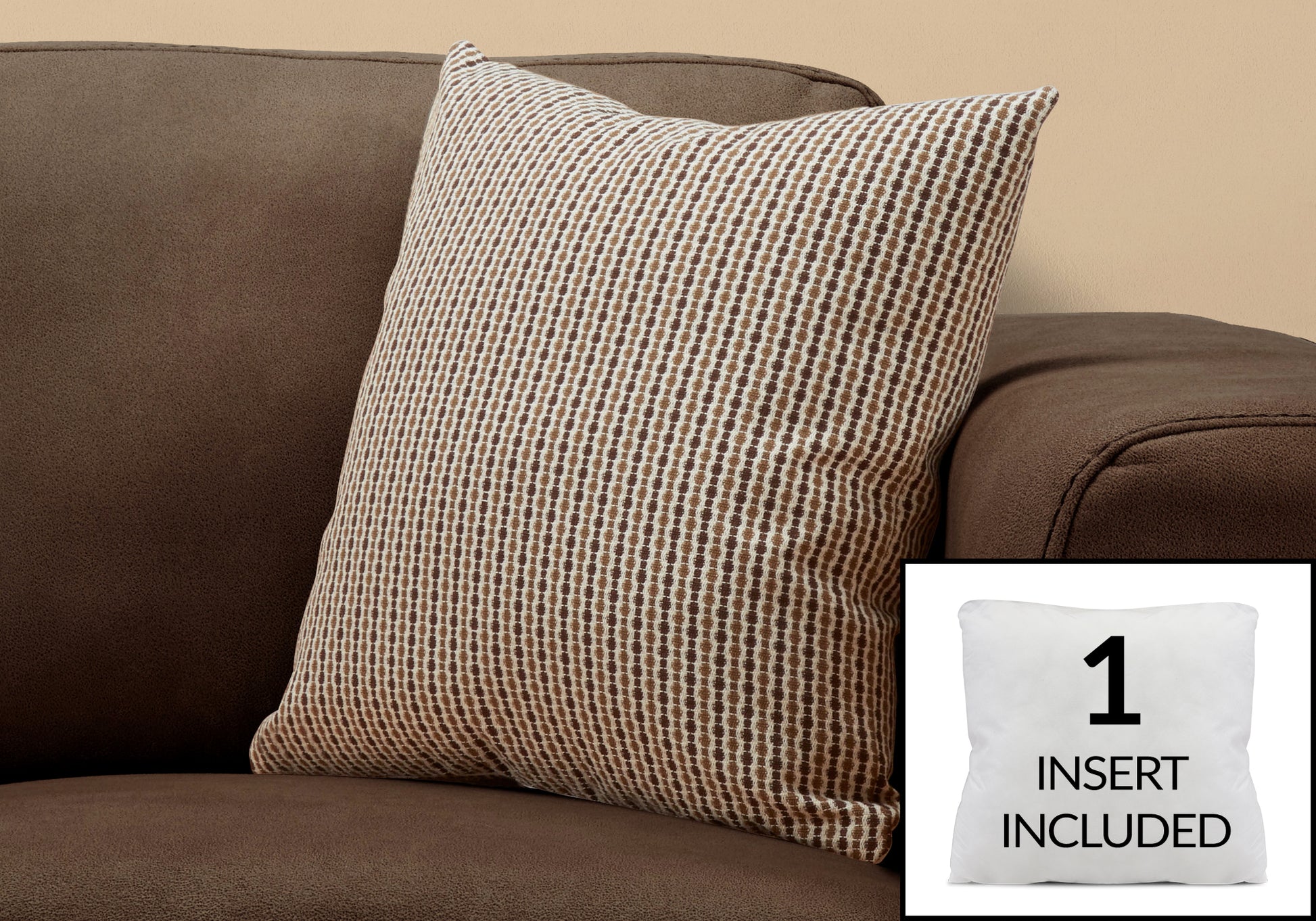 Pillow - 18"X 18" / Light / Dark Taupe Abstract Dot / 1pc-Pillows-DECOROLALA