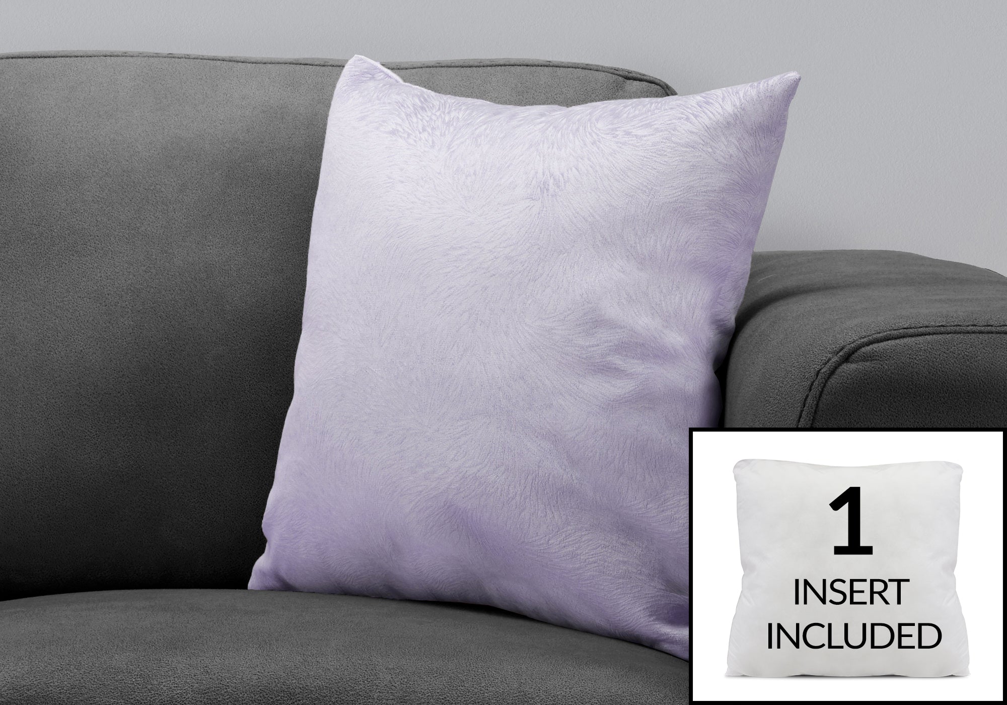 Pillow - 18"X 18" / Light Purple Feathered Velvet / 1pc-Pillows-DECOROLALA