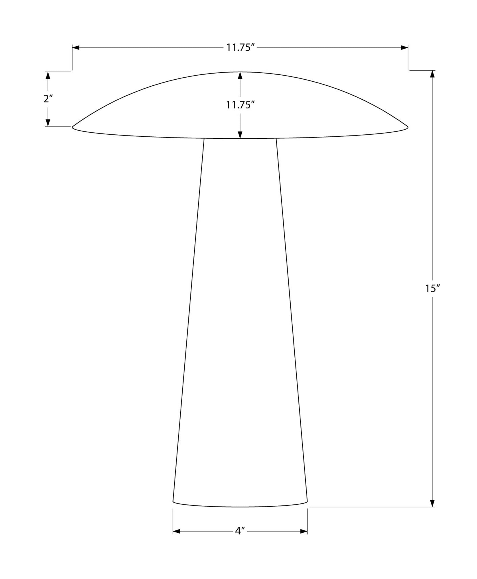 15" LED Table Lamp - Resin Base and Metal Dome Shade
