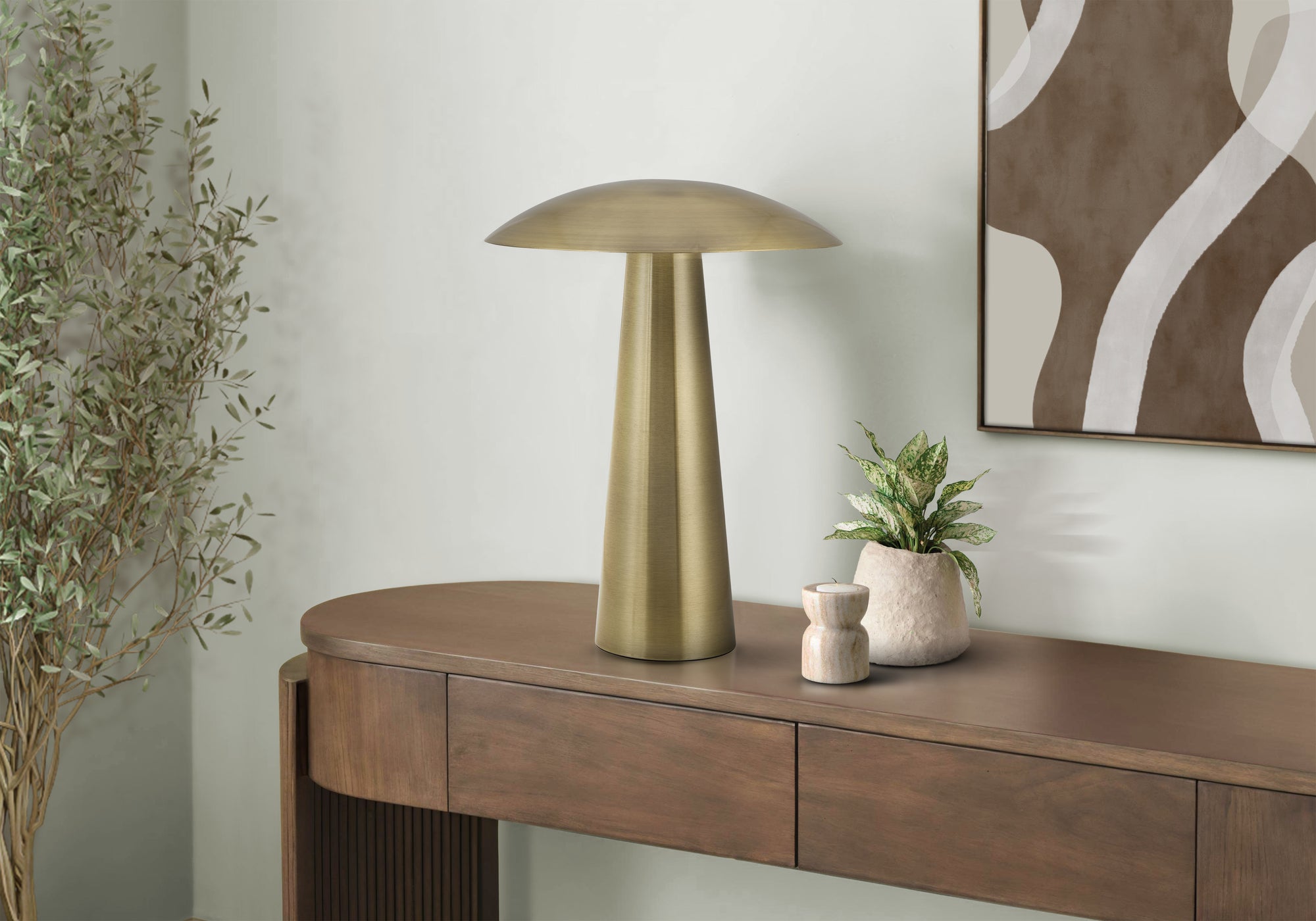 Contemporary Metal LED Table Lamp - 15"H Dome Shade