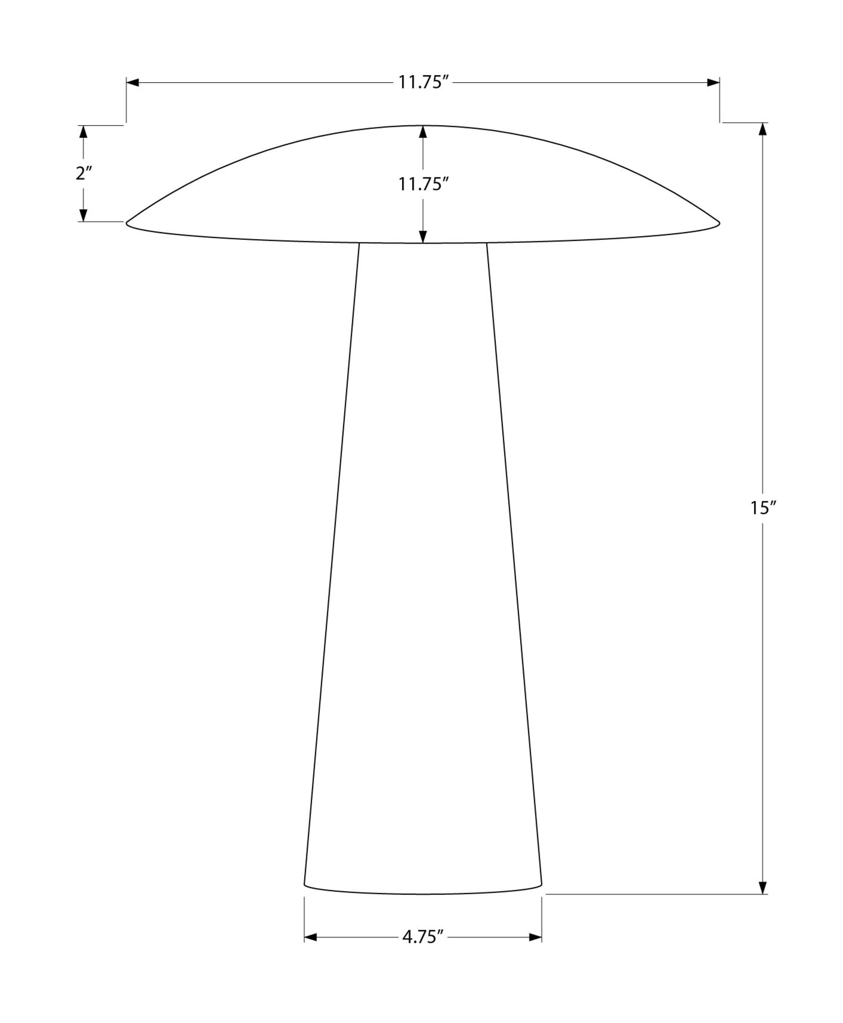Contemporary Metal LED Table Lamp - 15"H Dome Shade