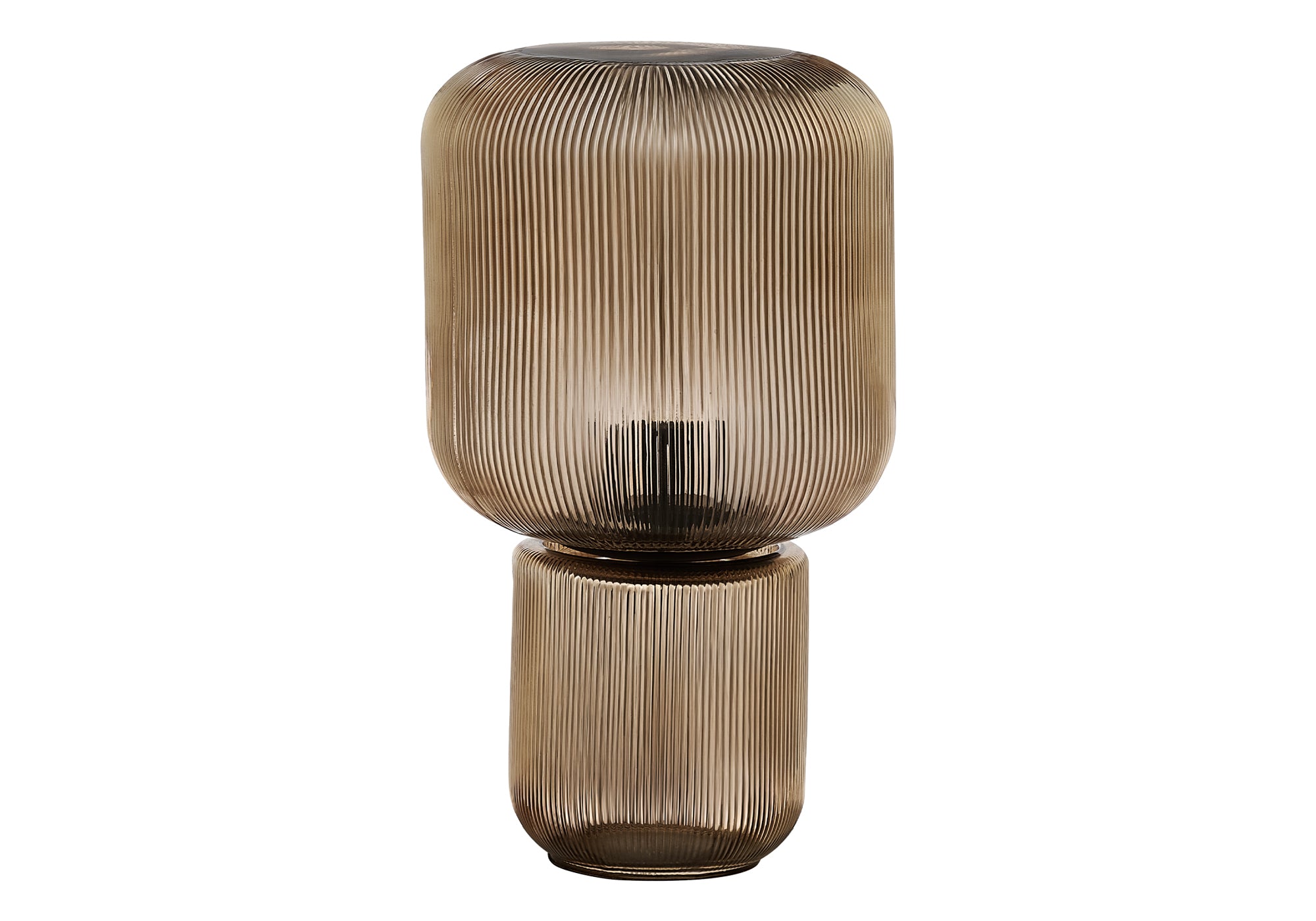 15" Ribbed Tinted Glass Table Lamp - Contemporary Design