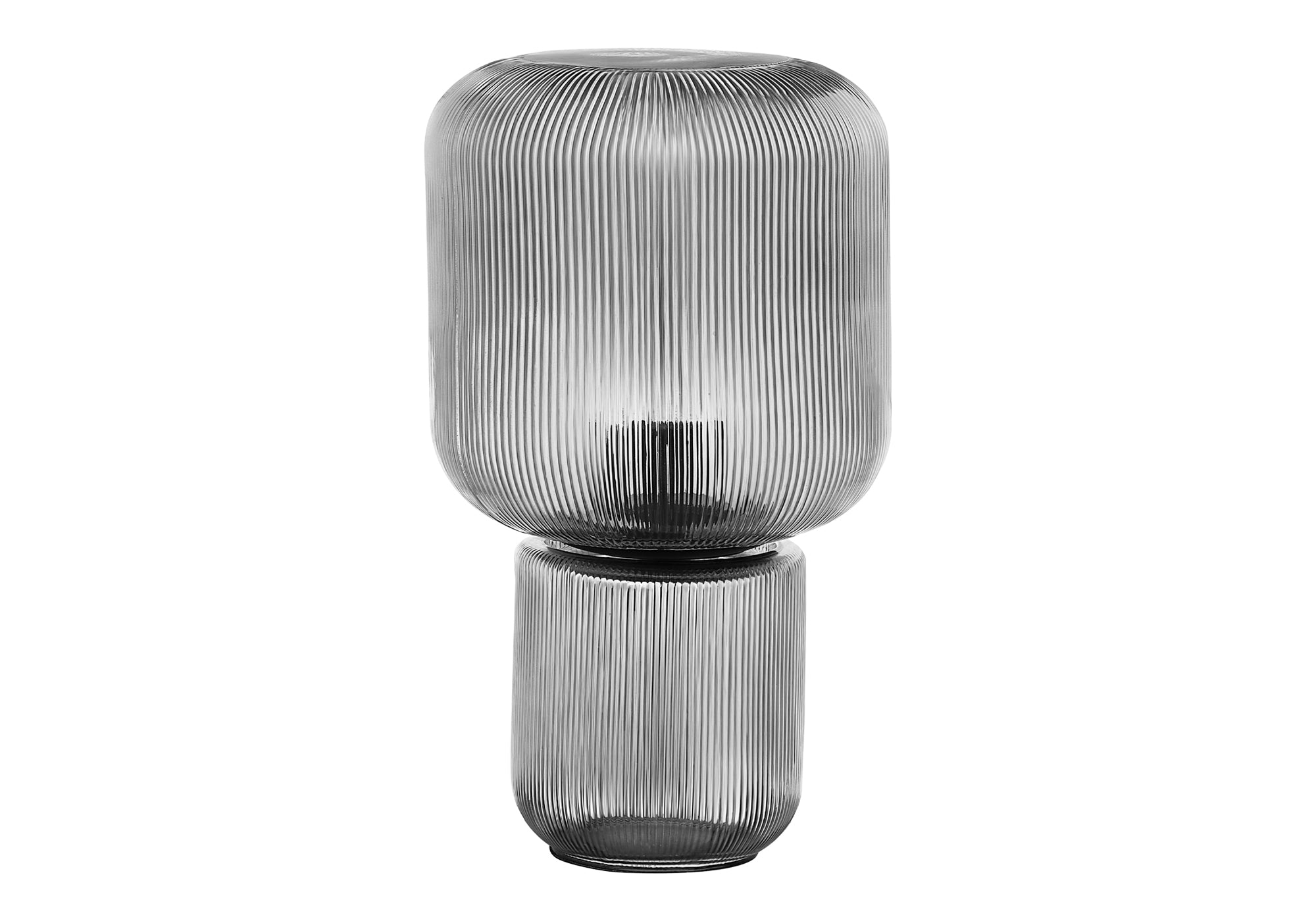 15" Ribbed Tinted Glass Table Lamp - Contemporary Design
