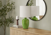 Contemporary Green Ceramic Table Lamp - 19"H White Shade