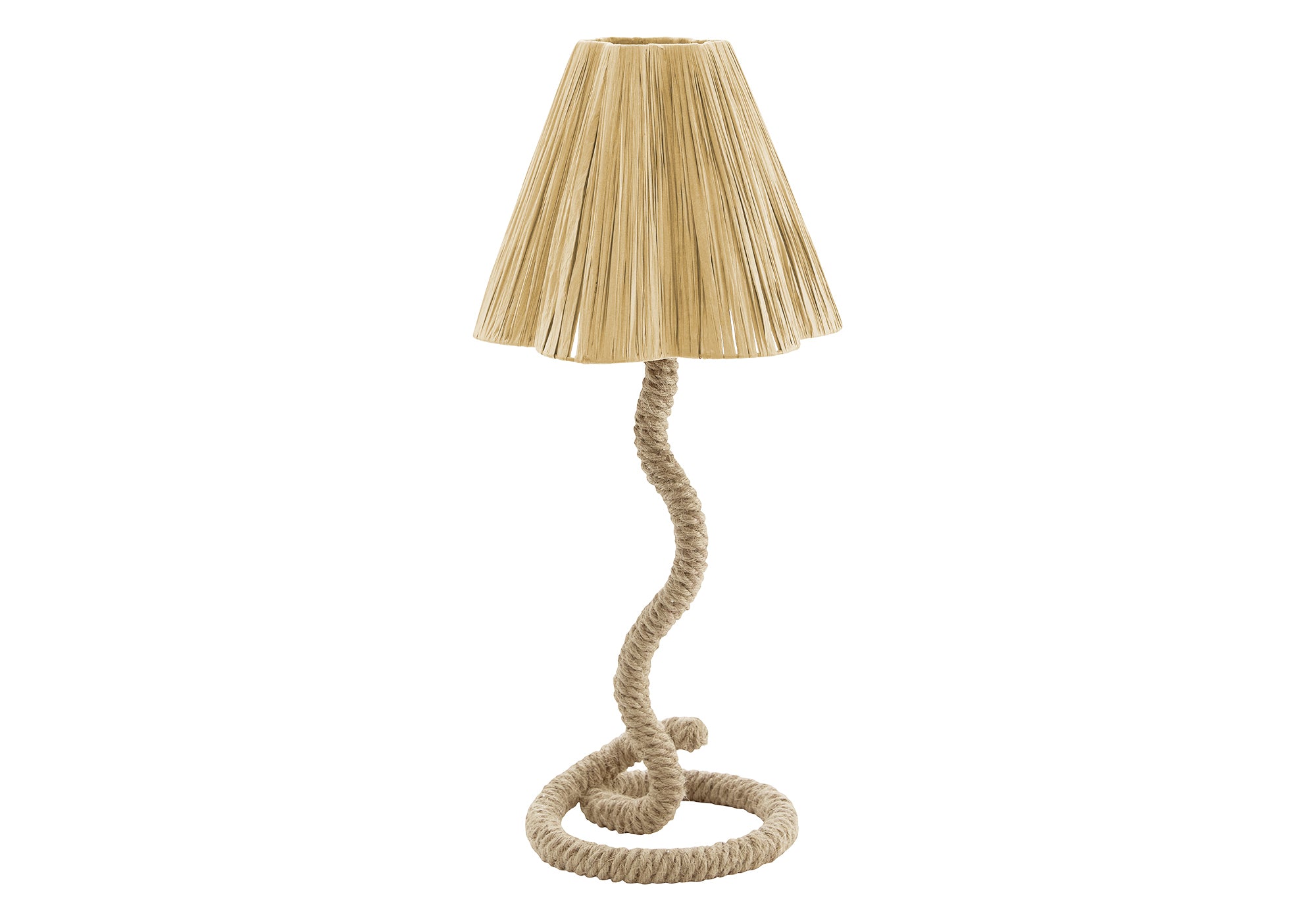 Lampe de table bohème classique - base en corde de 22" avec abat-jour en papier