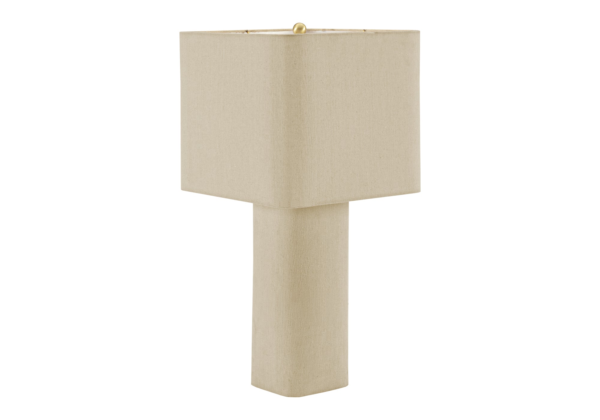 Lampe de table contemporaine en lin avec base en métal - 24" de hauteur