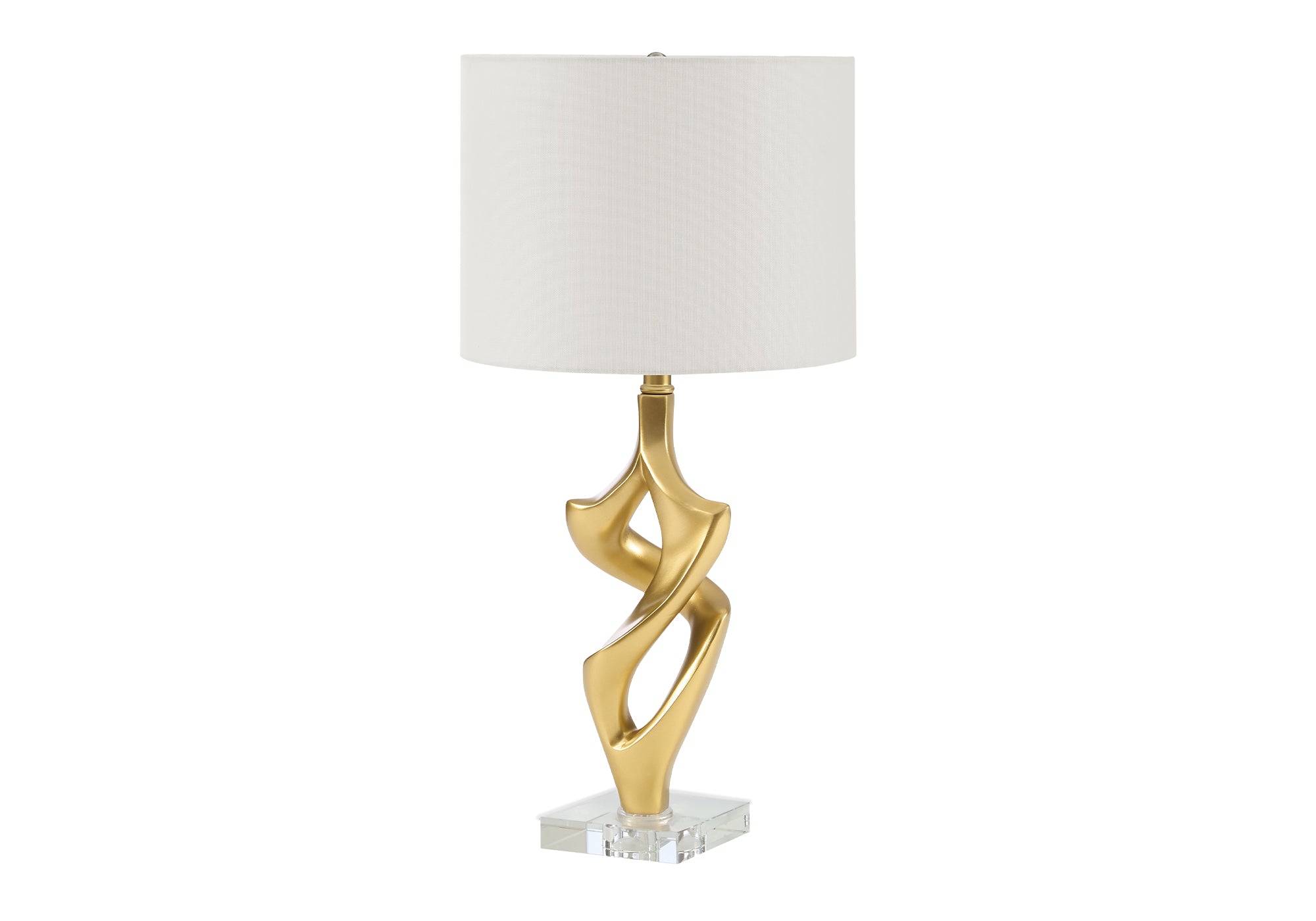 Contemporary Gold Resin Table Lamp - 24"H with Ivory Linen Shade