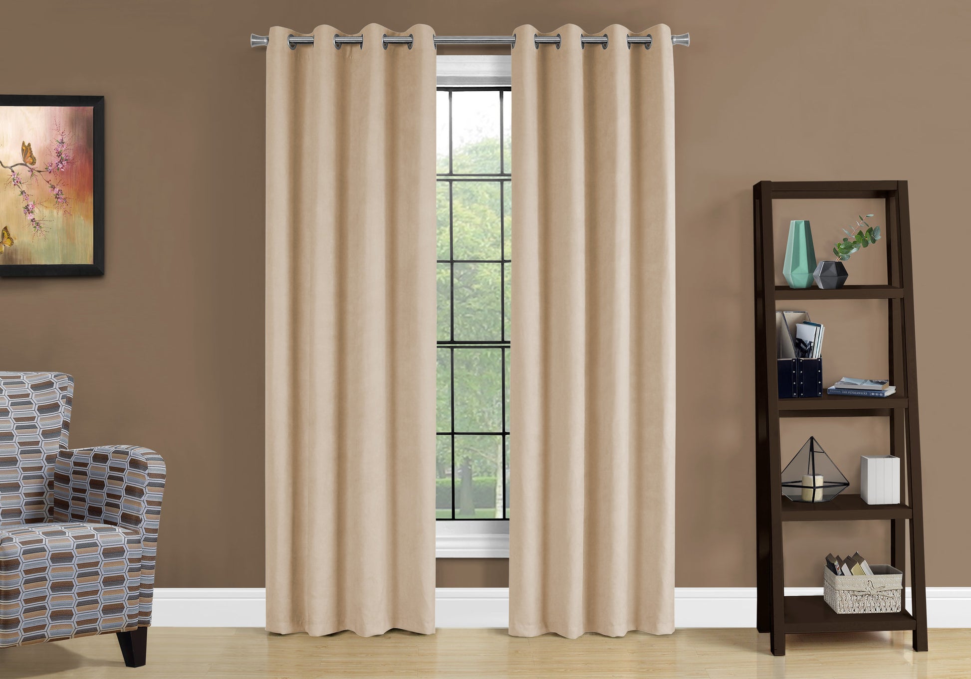 Curtain Panel - 2pcs / 54"W X 84"H Beige Room Darkening-Curtain-DECOROLALA