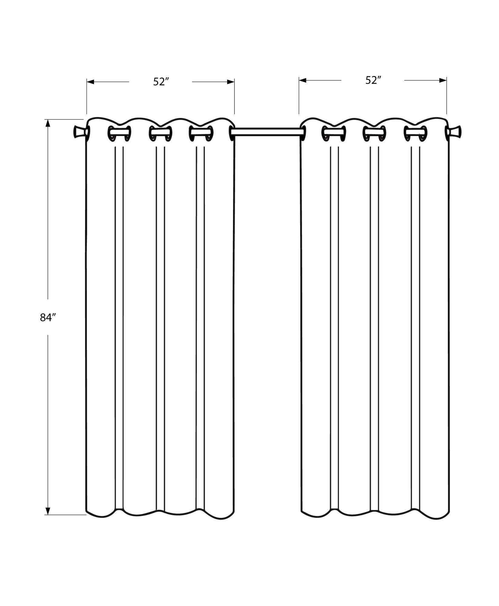 Curtain Panel - 2pcs / 52"W X 84"H Beige Room Darkening-Curtain-DECOROLALA