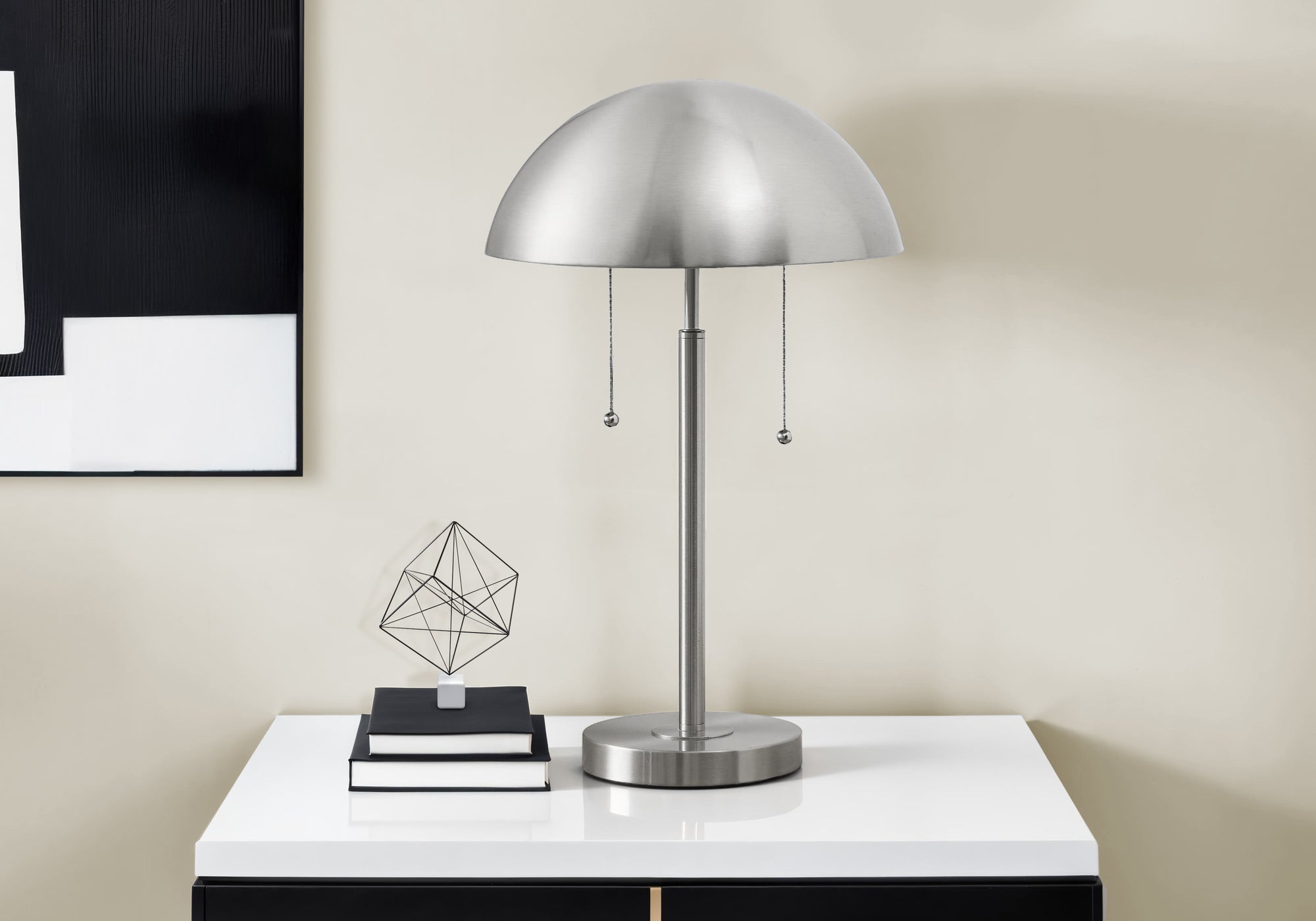 Lighting - 20"H Table Lamp Black Metal / Metal Shade-Lighting-DECOROLALA