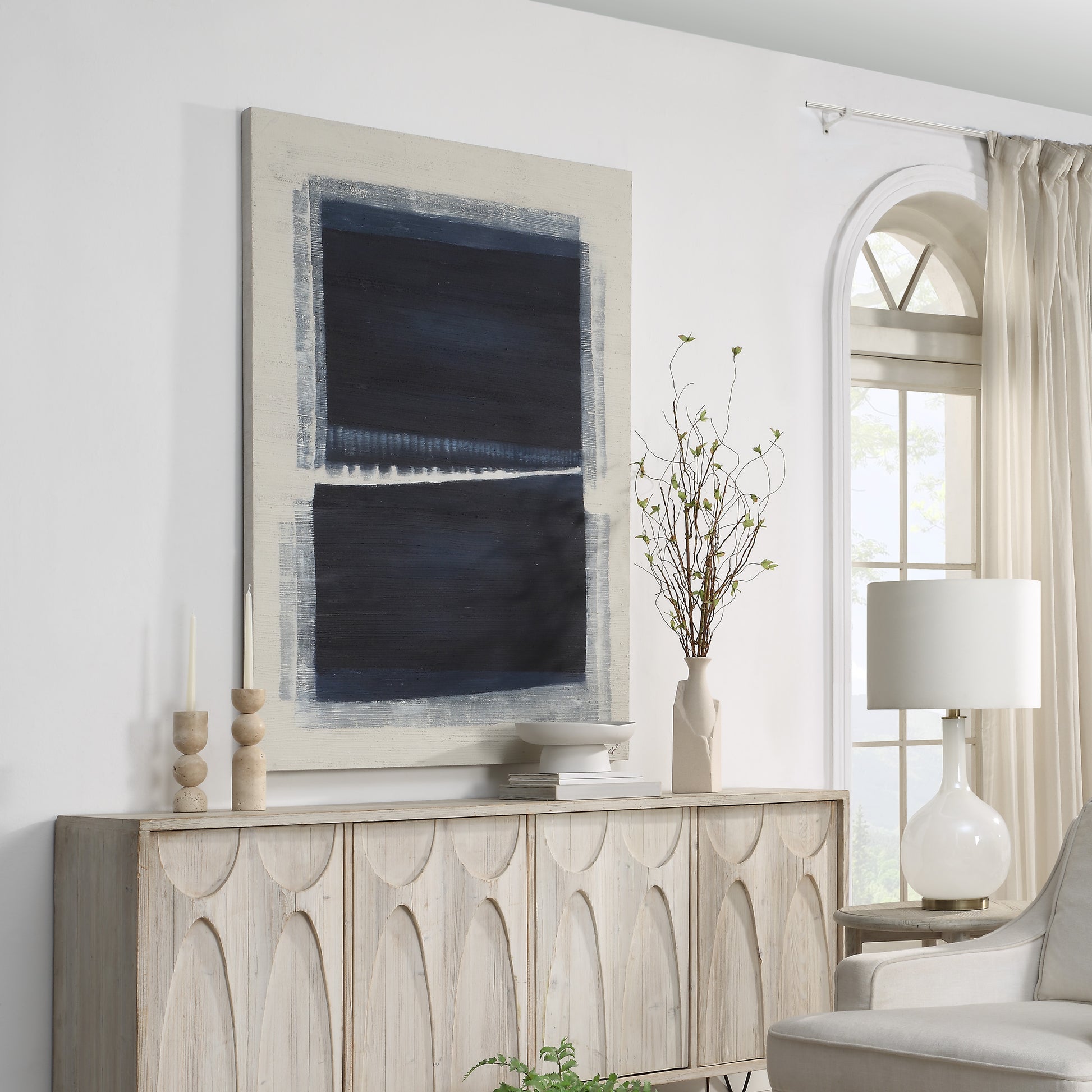 Ibiza 62" H x 44" W Canvas Art, Blue-Canvas Art-DECOROLALA