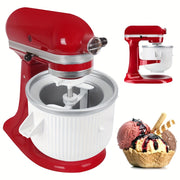 Ice Cream Maker Attachment for Stand Mixers - White Metal-Food Mixer-DECOROLALA