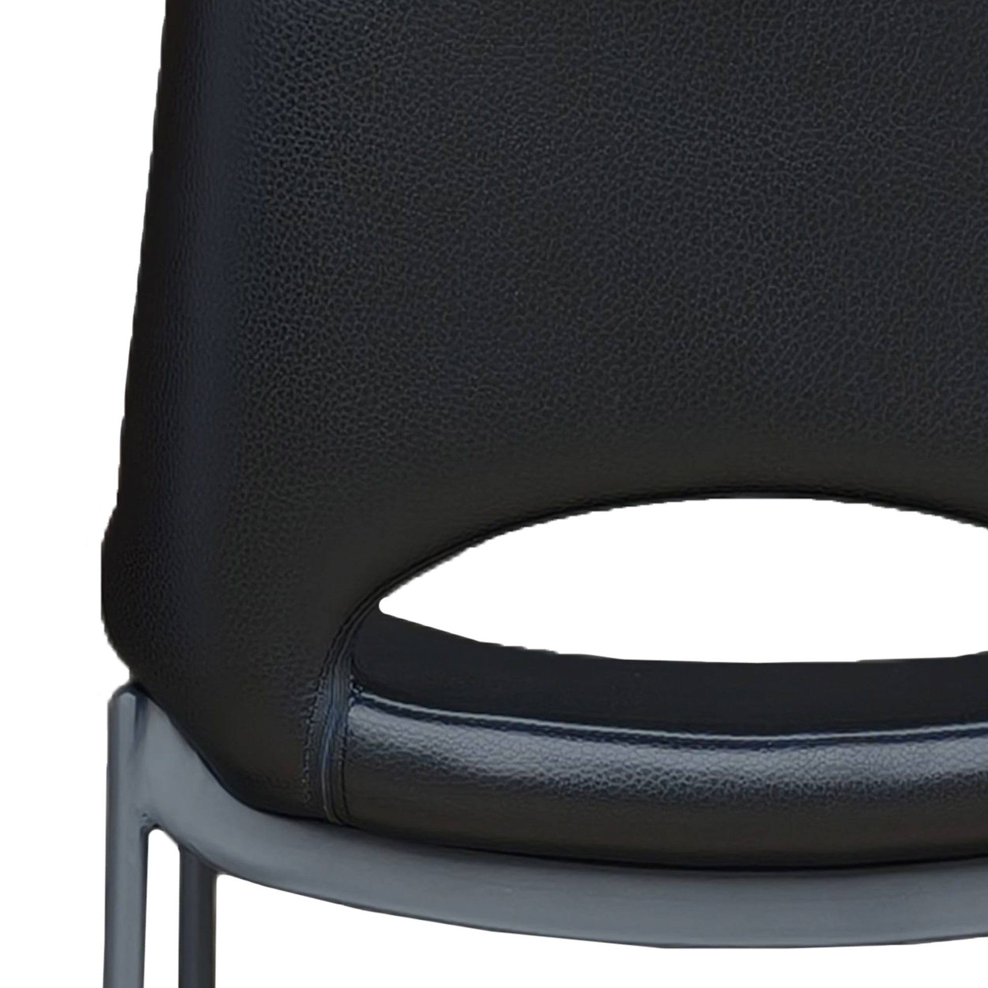 Icona 30" Bar Stool - Black Faux Leather & Metal Base-DECOROLALA