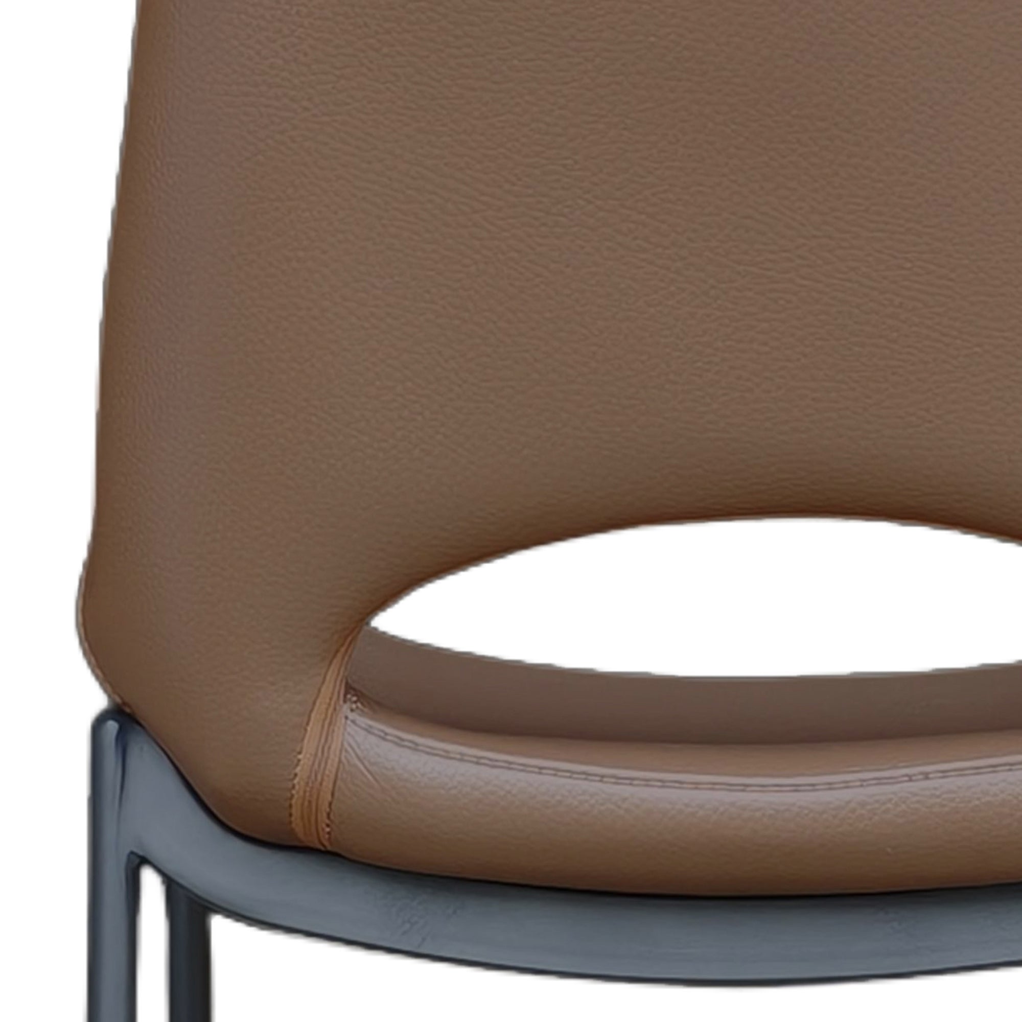 Icona 30" Bar Stool - Black Faux Leather Saddle Seat-DECOROLALA