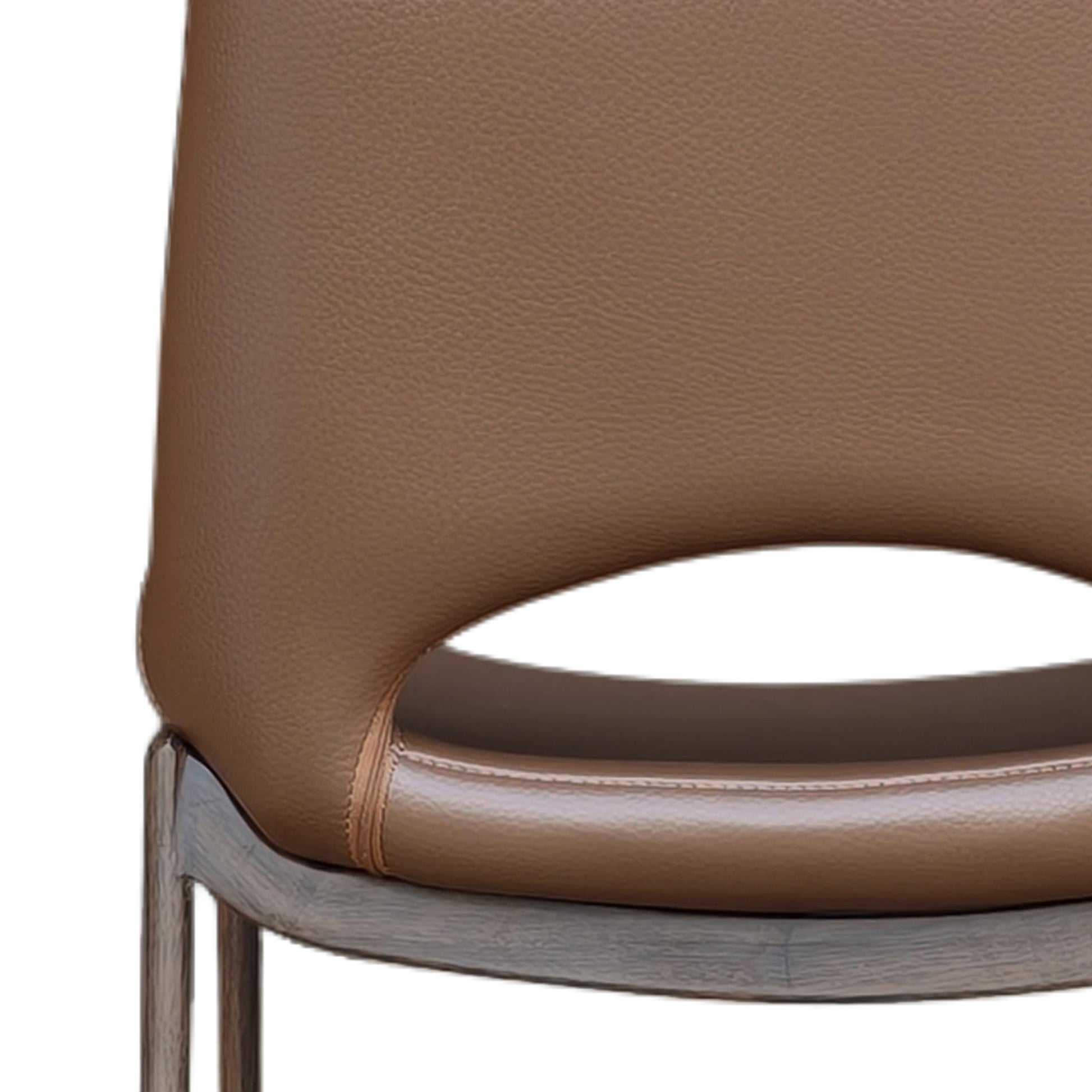 Icona 30" Bar Stool - Walnut Faux Leather & Metal Base-DECOROLALA
