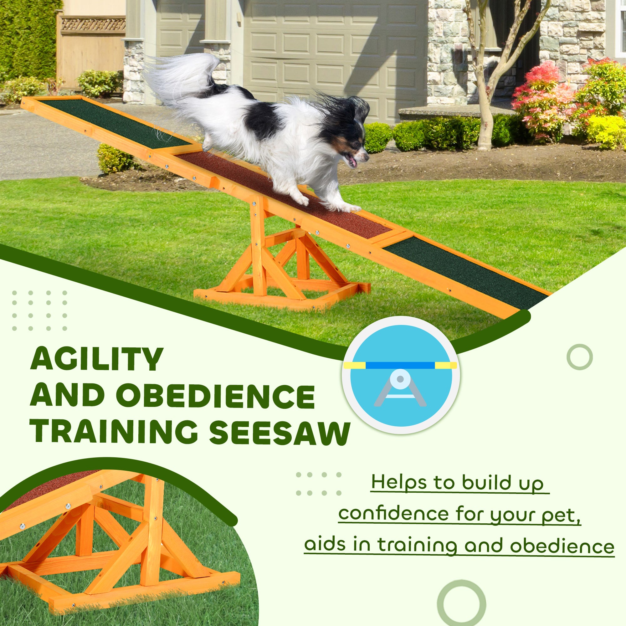 Bascule en bois pour animaux, équipement d’entraînement à l’agilité pour chiens, jeu de course, jouet résistant aux intempéries, fournitures pour animaux, naturel