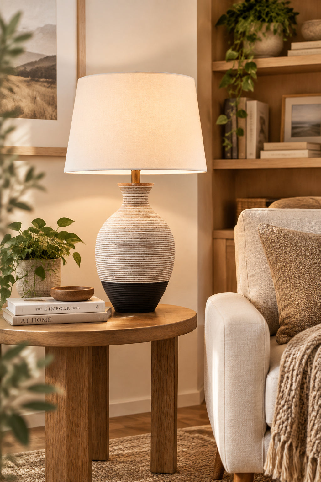 Ignacio 27" Table Lamp, Whitewash-Table Lamp-DECOROLALA