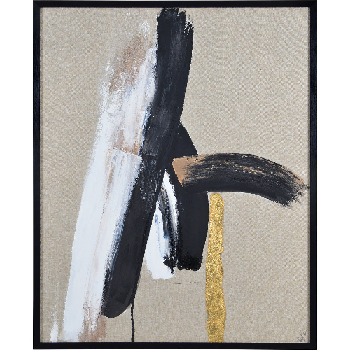 Ilya 40" Wide Canvas Art, Black-Canvas Prints-DECOROLALA