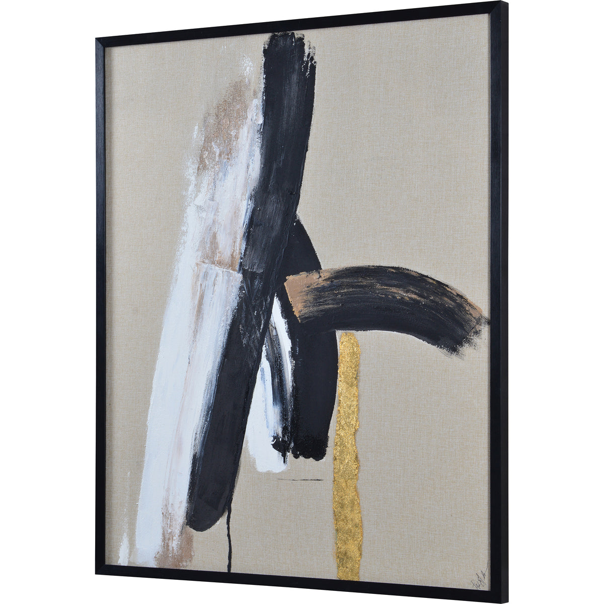 Ilya 40" Wide Canvas Art, Black-Canvas Prints-DECOROLALA