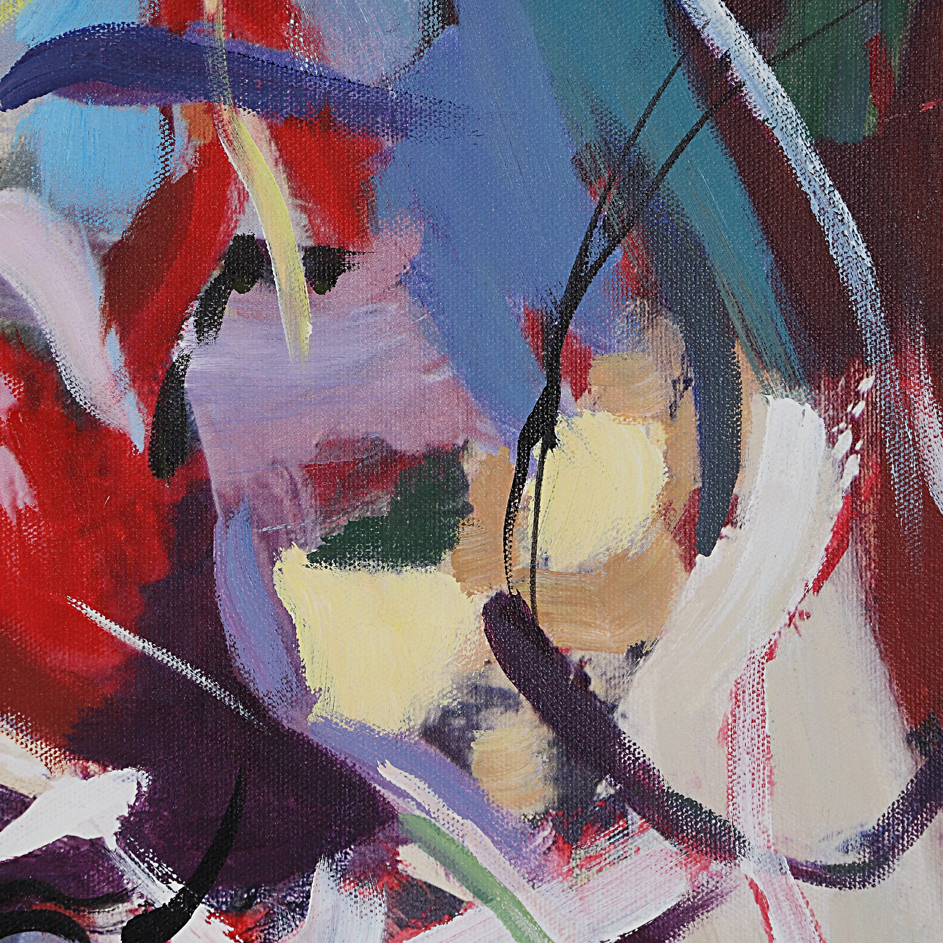 Iman 50" H x 50" W Canvas Art, White-Canvas Art-DECOROLALA