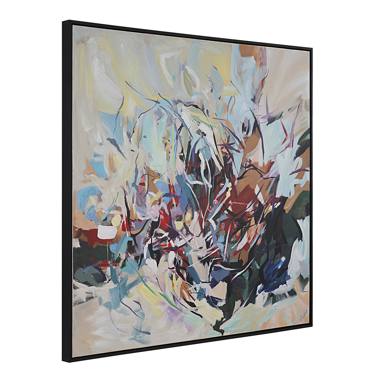 Iman 50" H x 50" W Canvas Art, White-Canvas Prints-DECOROLALA