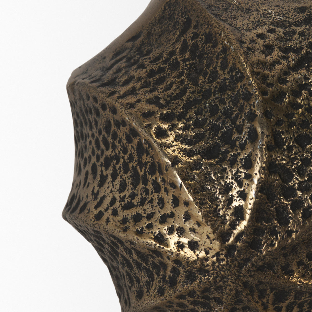 Imani Large Sculptural Textured Antiqued Gold Metal Orb Object-Objects-DECOROLALA