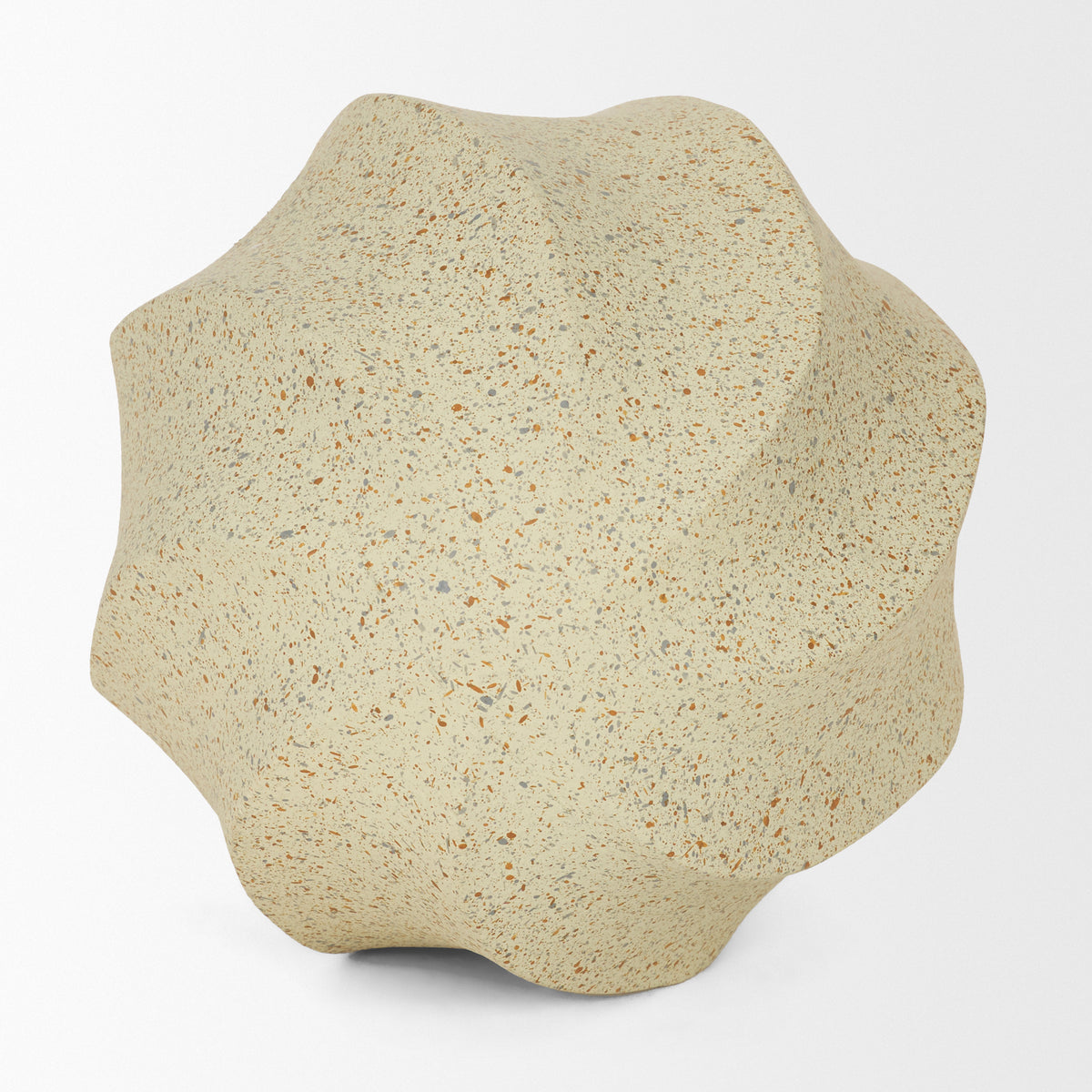 Imani Large Sculptural Textured Beige Metal Decorative Orb-Objects-DECOROLALA