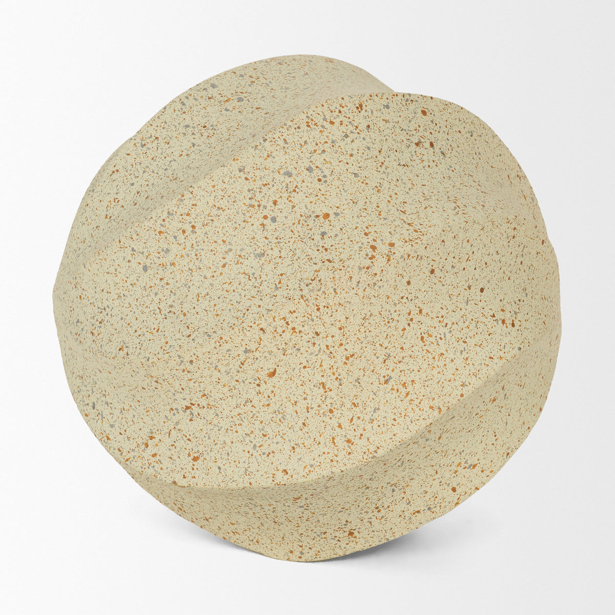 Imani Large Sculptural Textured Beige Metal Decorative Orb-Objects-DECOROLALA