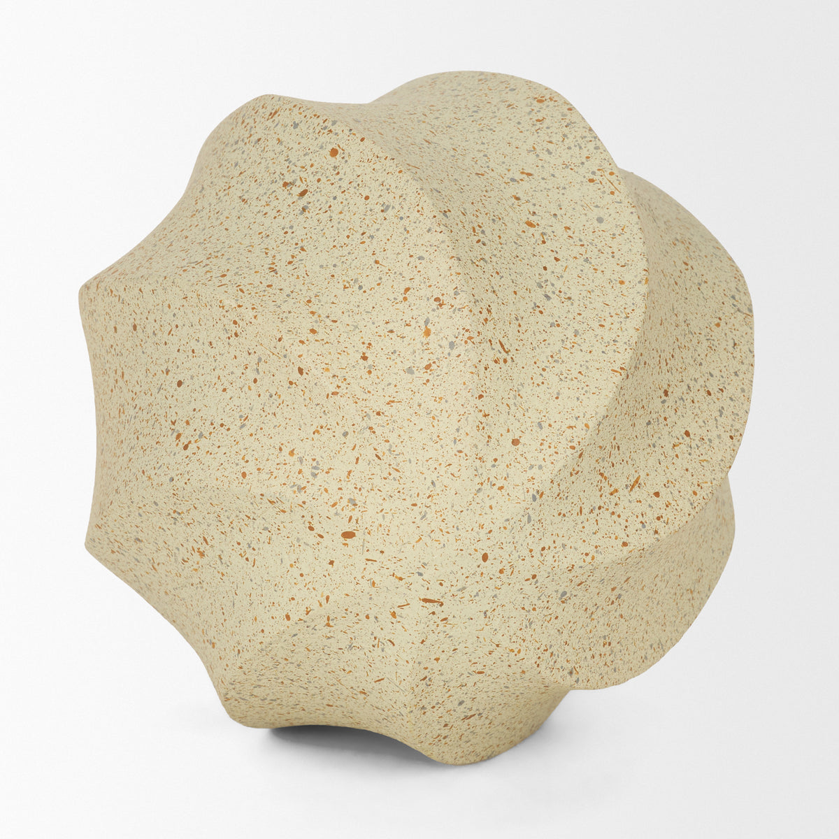 Imani Large Sculptural Textured Beige Metal Decorative Orb-Objects-DECOROLALA