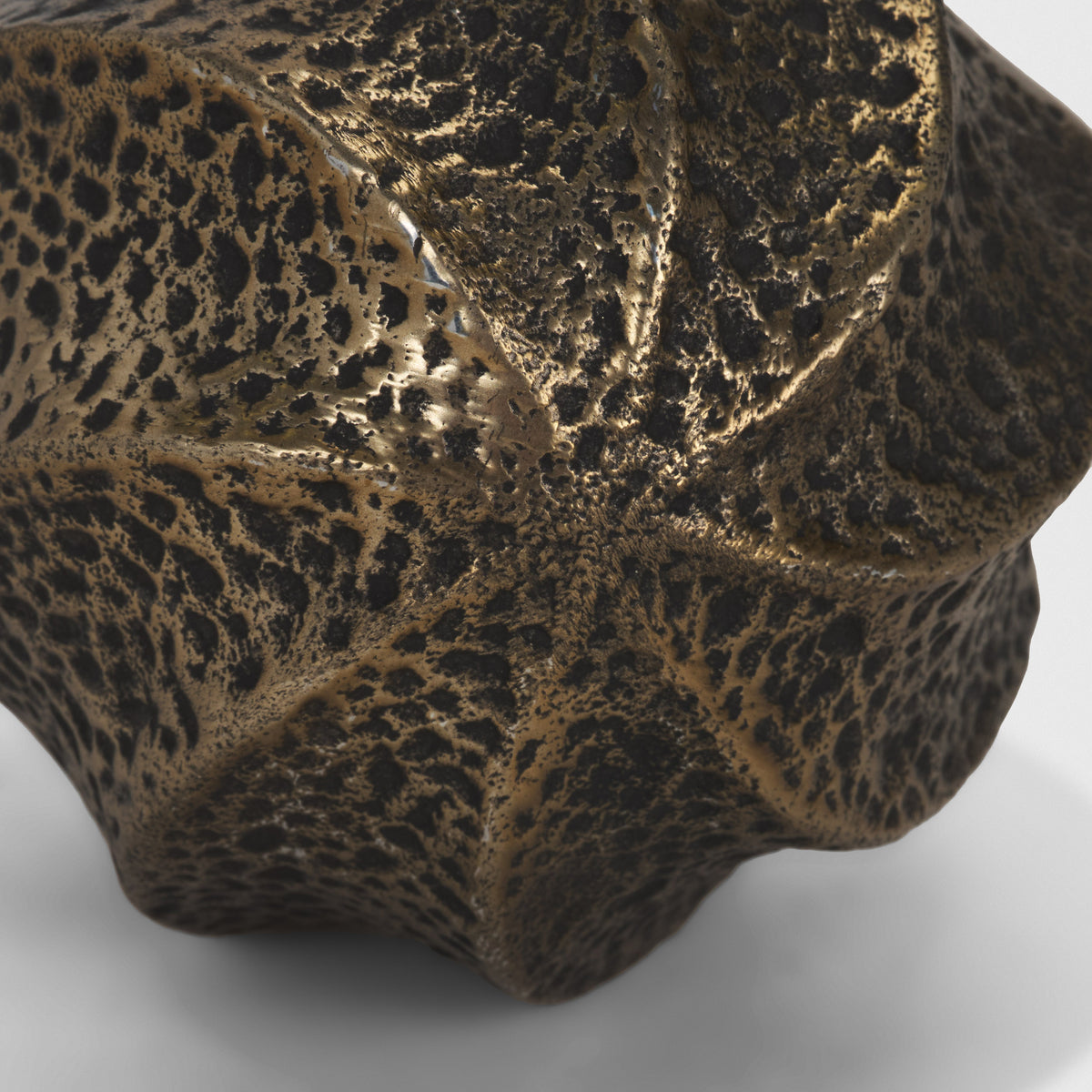 Imani Small Sculptural Textured Antiqued Gold Decorative Orb-Objects-DECOROLALA