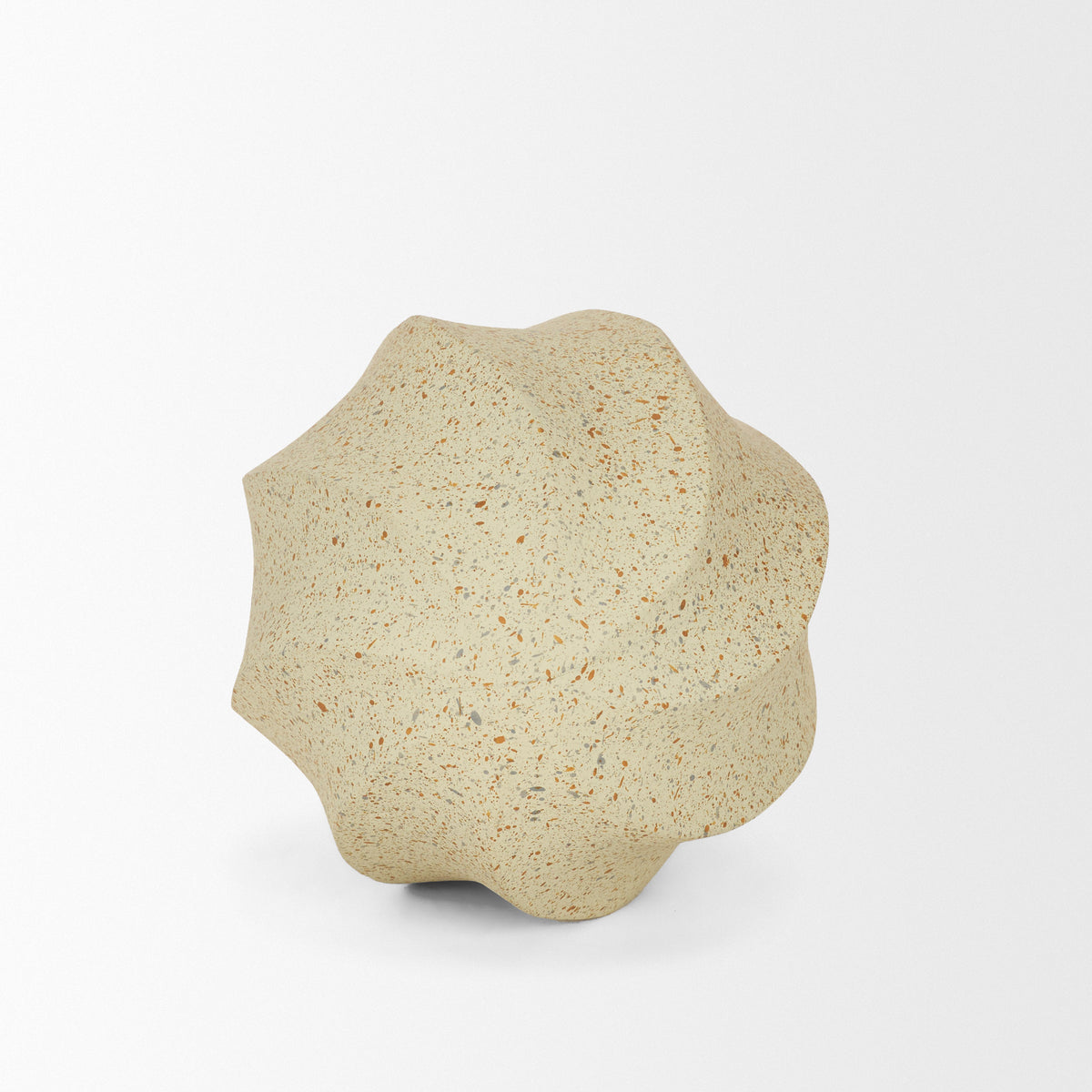 Imani Small Sculptural Textured Beige Metal Decorative Orb-Objects-DECOROLALA