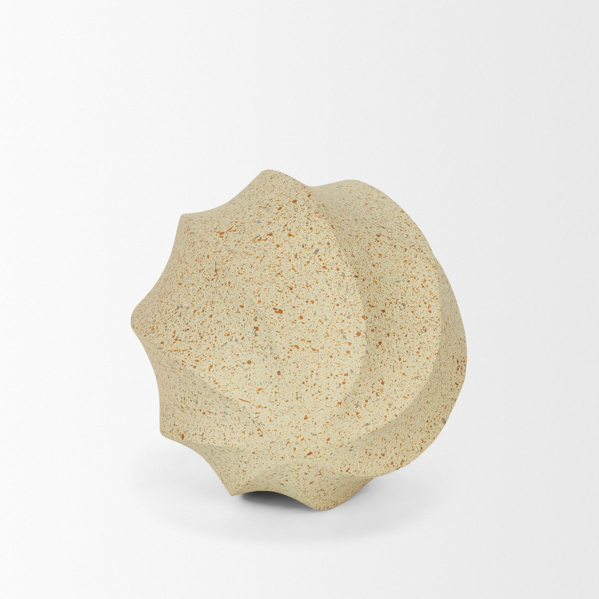 Imani Small Sculptural Textured Beige Metal Decorative Orb-Objects-DECOROLALA