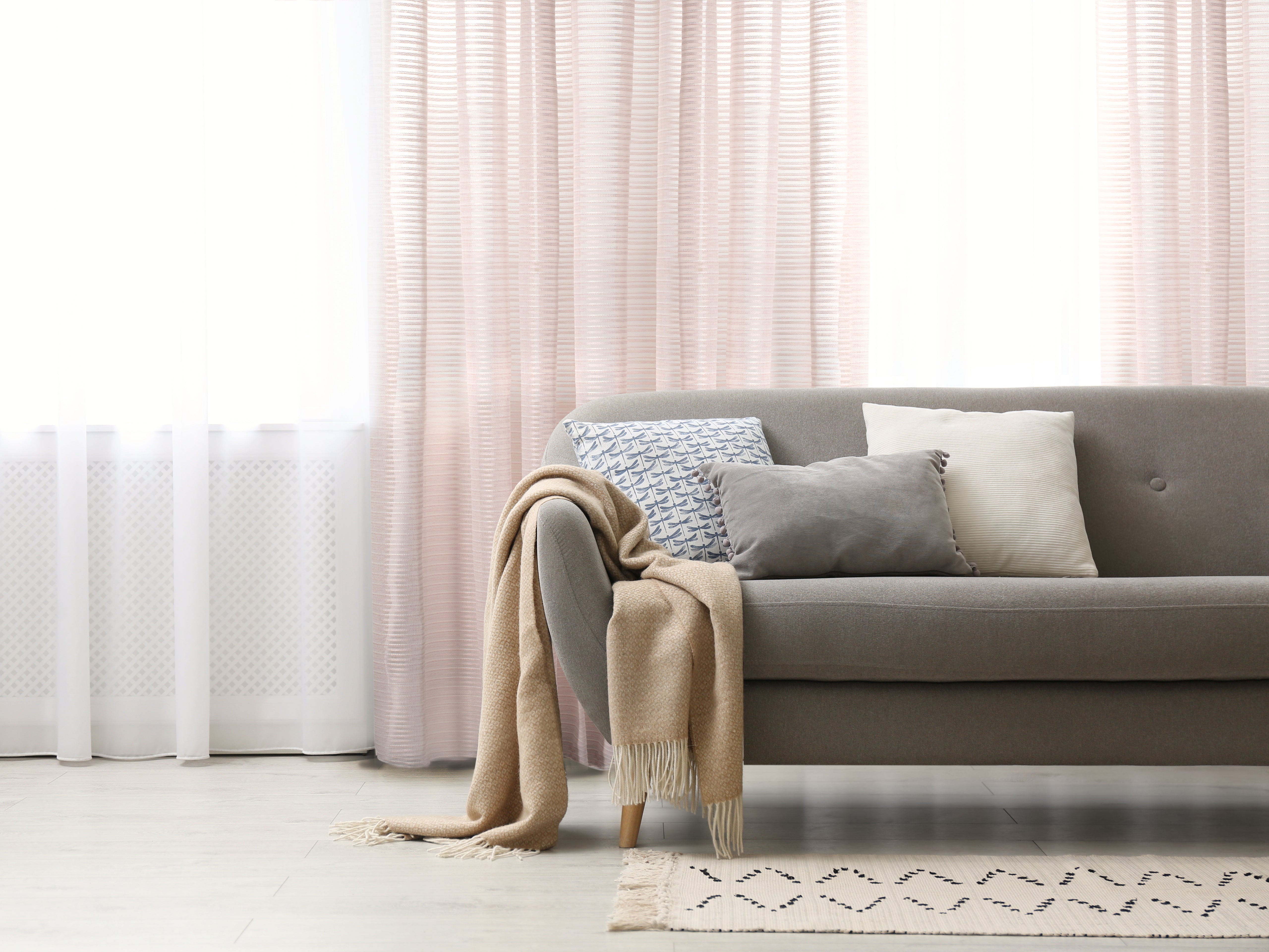 Imola Striped Jacquard Sheer Grommet Curtain-Curtains-DECOROLALA