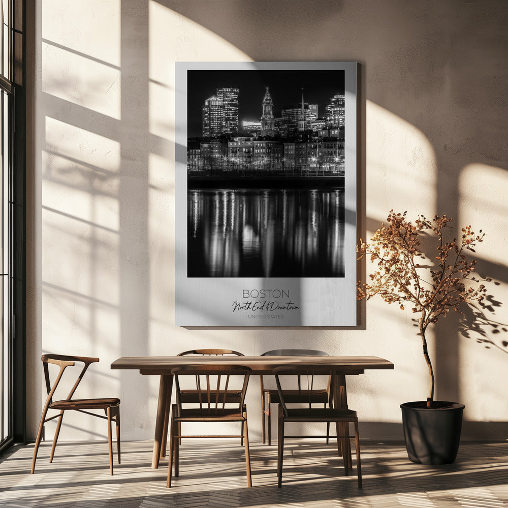 In Focus Boston Evening Skyline Canvas-Canvas Print-DECOROLALA
