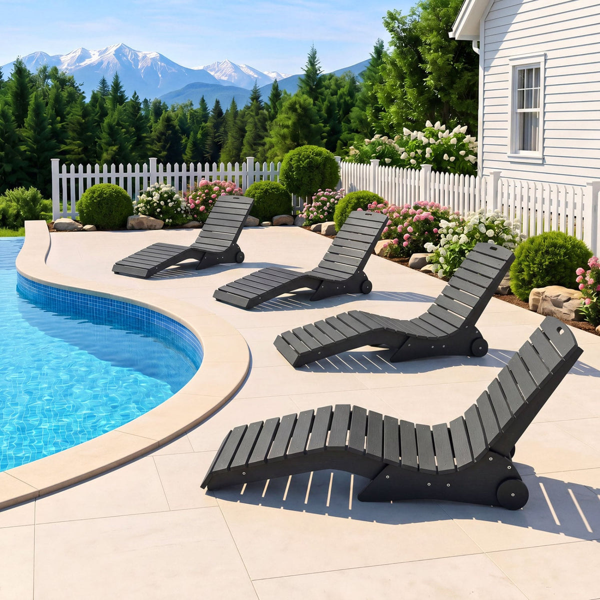 In-Pool Lounge Chair with Weighted Anti-Floating Design 450 LBS for Baja Shelf-Dark Gray-Outdoor Chaise Lounges-DECOROLALA