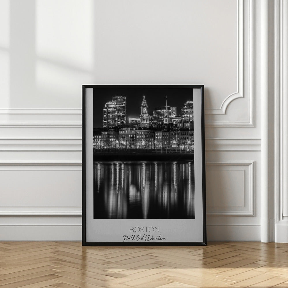In focus: BOSTON Evening Skyline of North End-Canvas Print-DECOROLALA