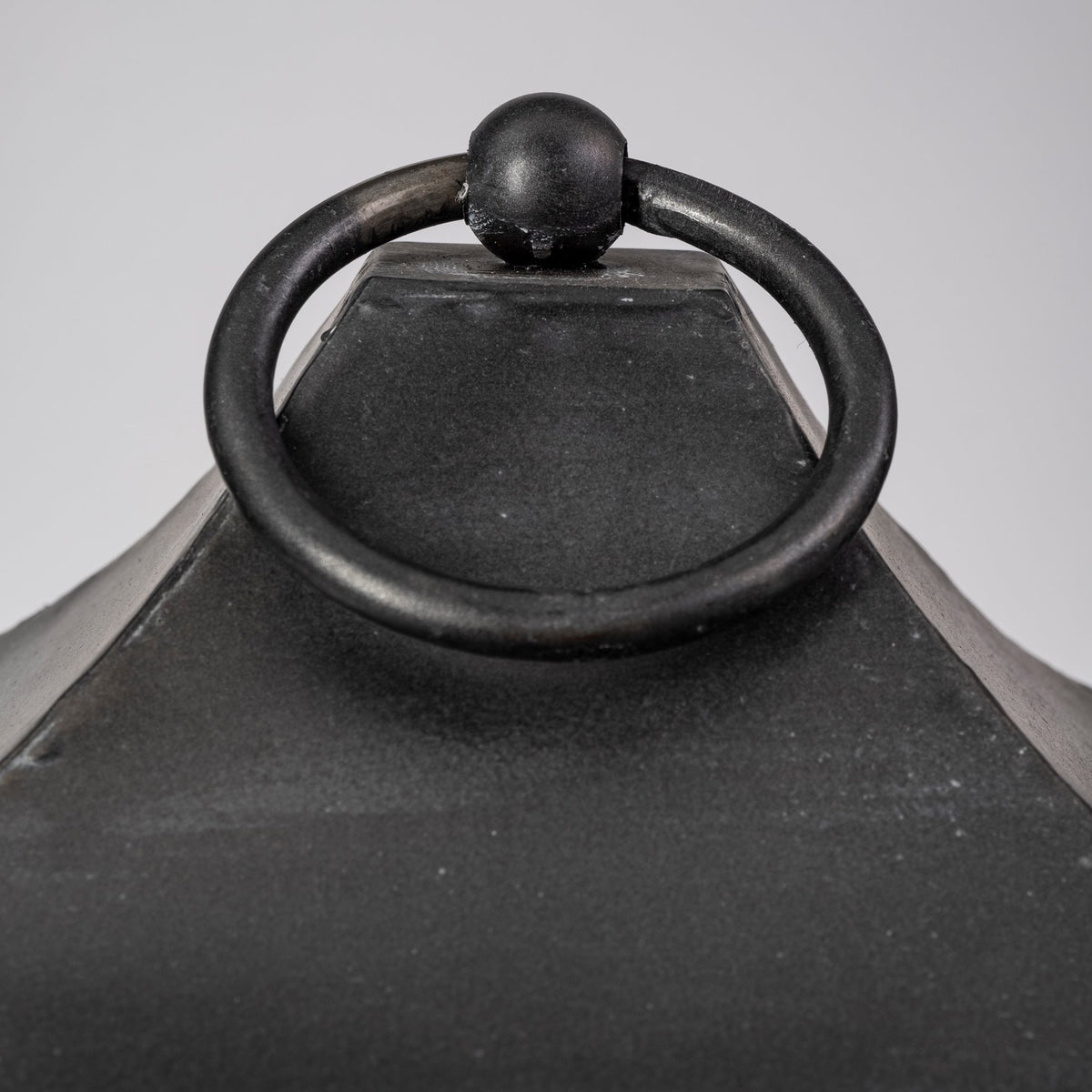 Ina Tall Charcoal Metal Candle Holder Lantern-Lanterns-DECOROLALA