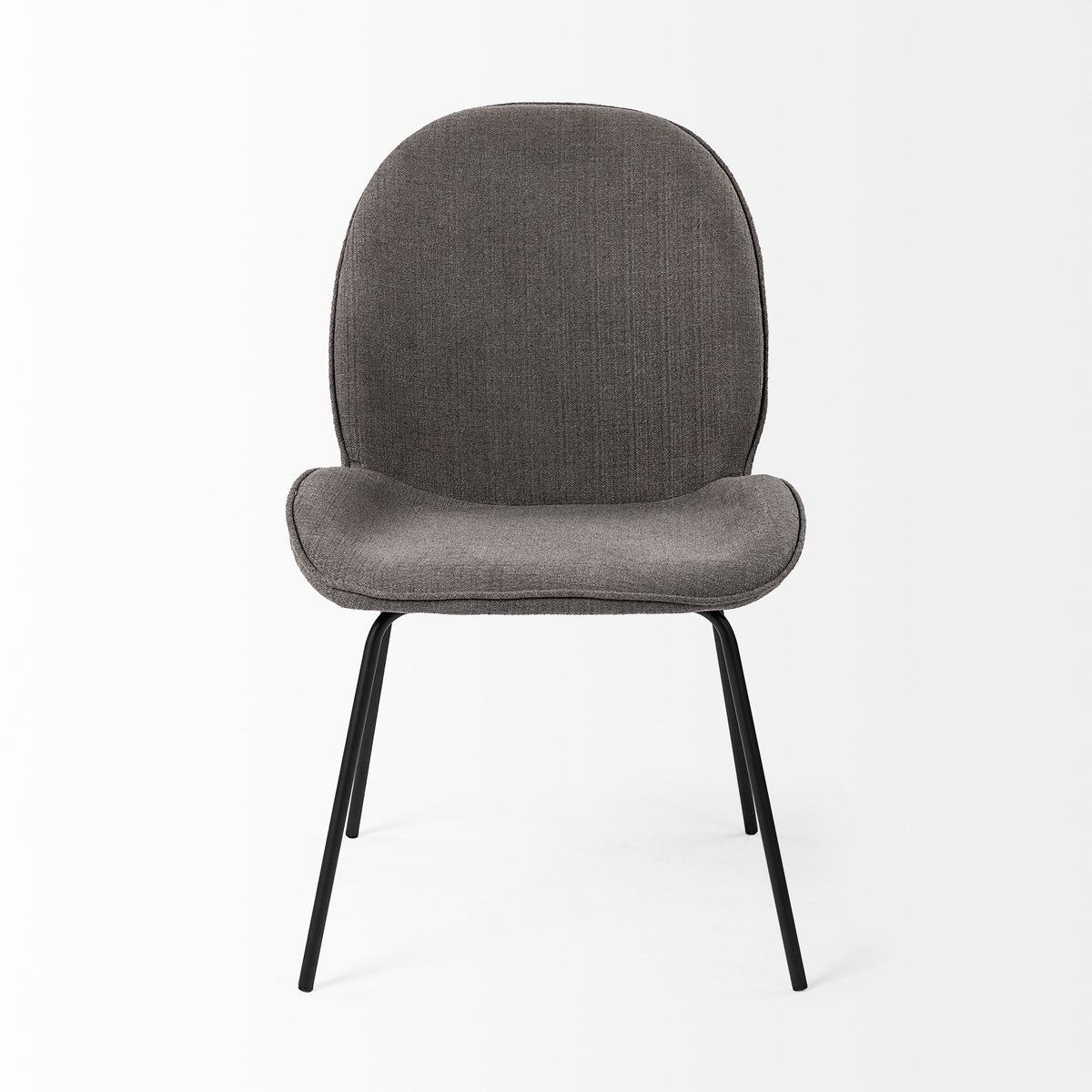 Inala Curved Back Dining Side Chair | Grey Fabric w/ Metal-Dining Chairs-DECOROLALA